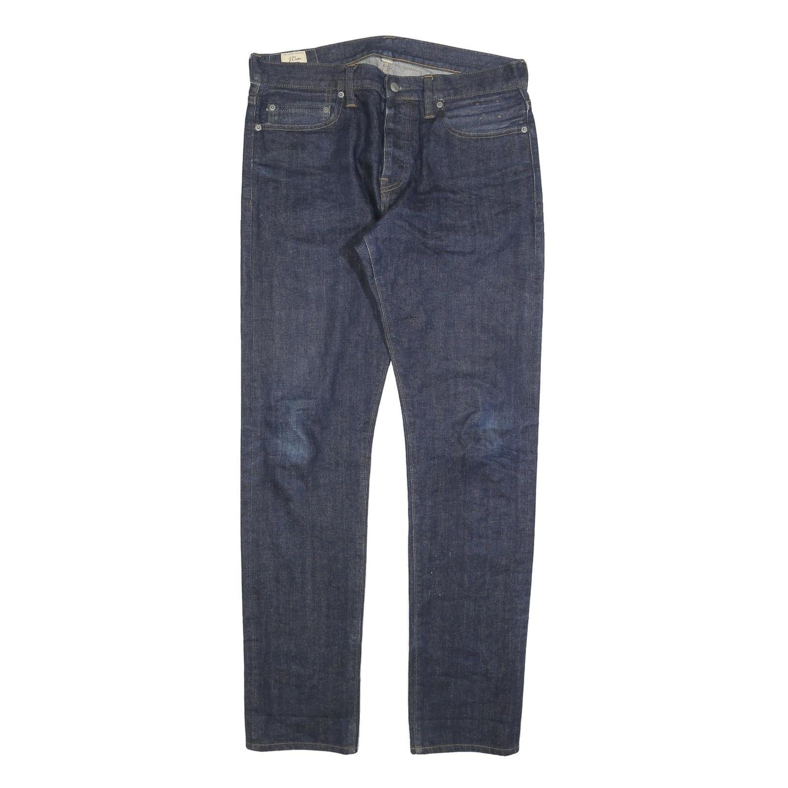 J.CREW Mens Slim Dark Blue Denim Jeans W32 L34 Button Closure Classic Fit Refurbished - N/A refurbished available on Cerqular