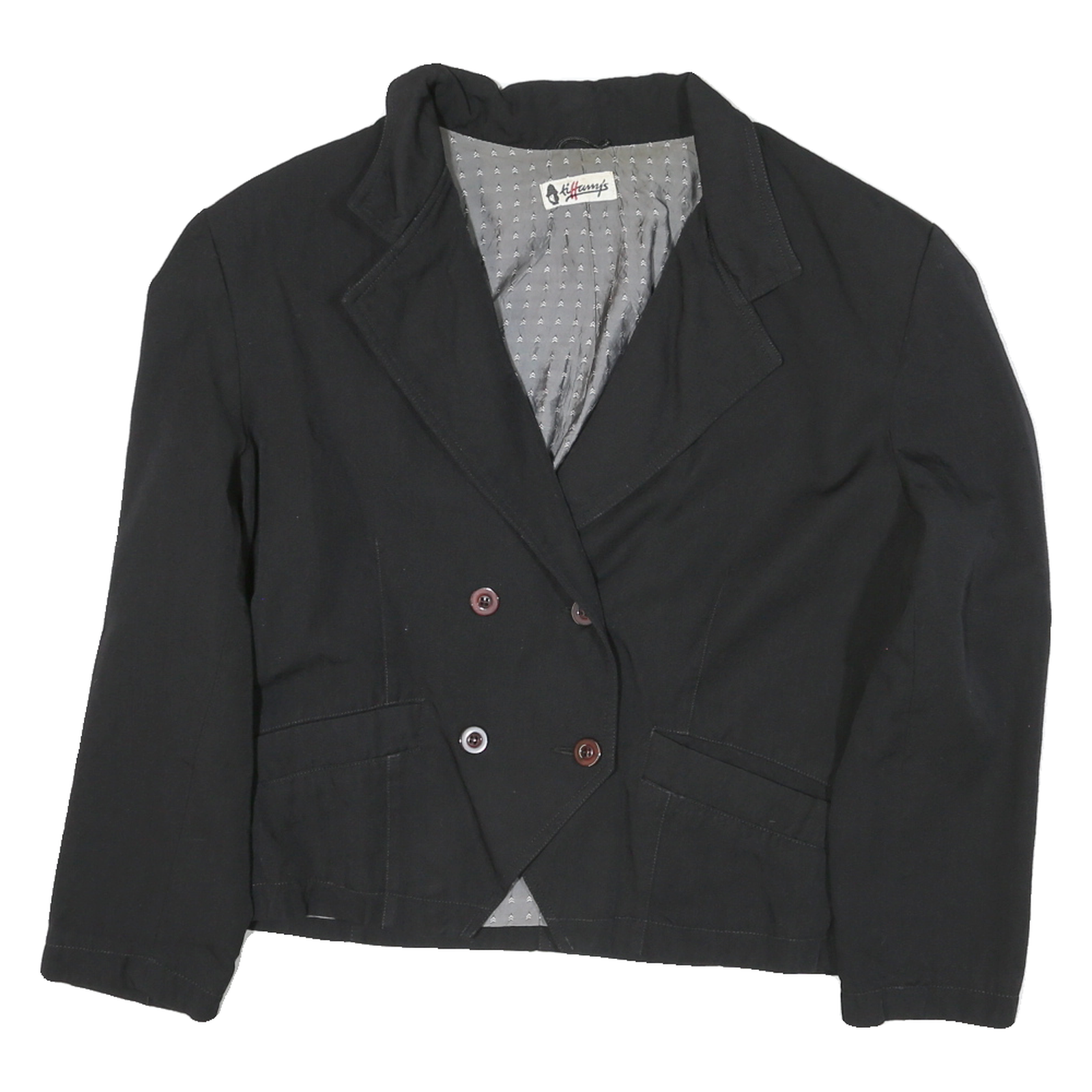 TILLAMYS Womens Black Classic Cotton Blend Jacket M Button Plain Refurbished - N/A refurbished available on Cerqular