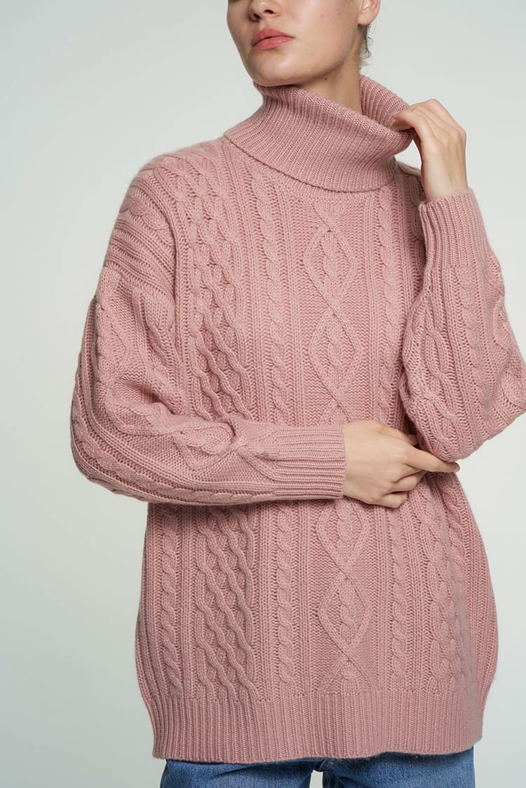 Turtleneck Knitted T10 Lime Dirty-Pink | Color: DIRTY PINK | Size: L Refurbished - N/A (I could not find a well-known brand with this name refurbished available on Cerqular