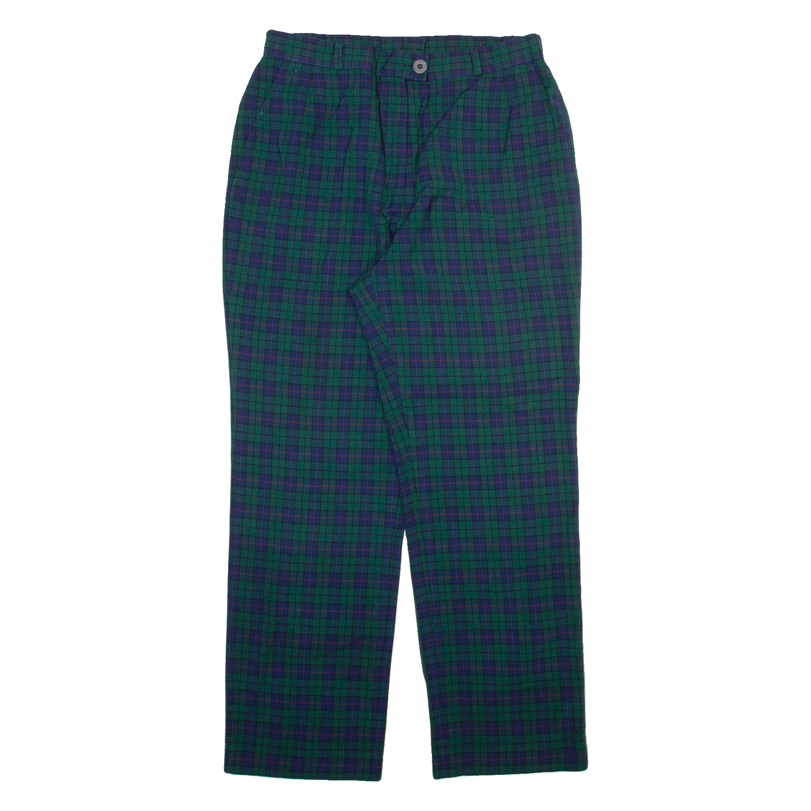 PAOLO FACCHETTI Womens Trousers Green Relaxed Tapered Wool W30 L27 Refurbished - N/A refurbished available on Cerqular
