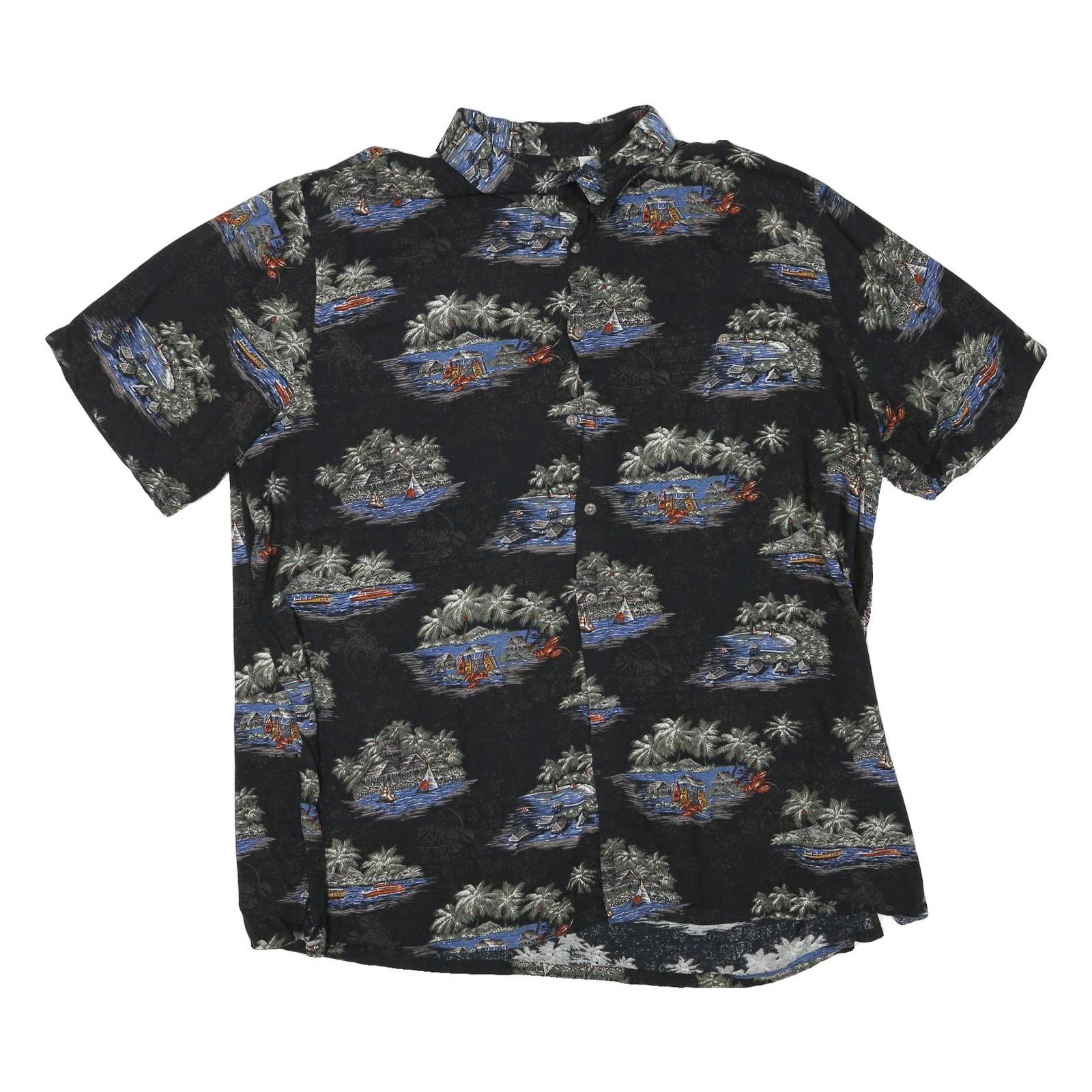BATIK BAY Mens Black Hawaiian Shirt 2XL Cotton Blend Short Sleeve Relaxed Fit Refurbished - N/A refurbished available on Cerqular