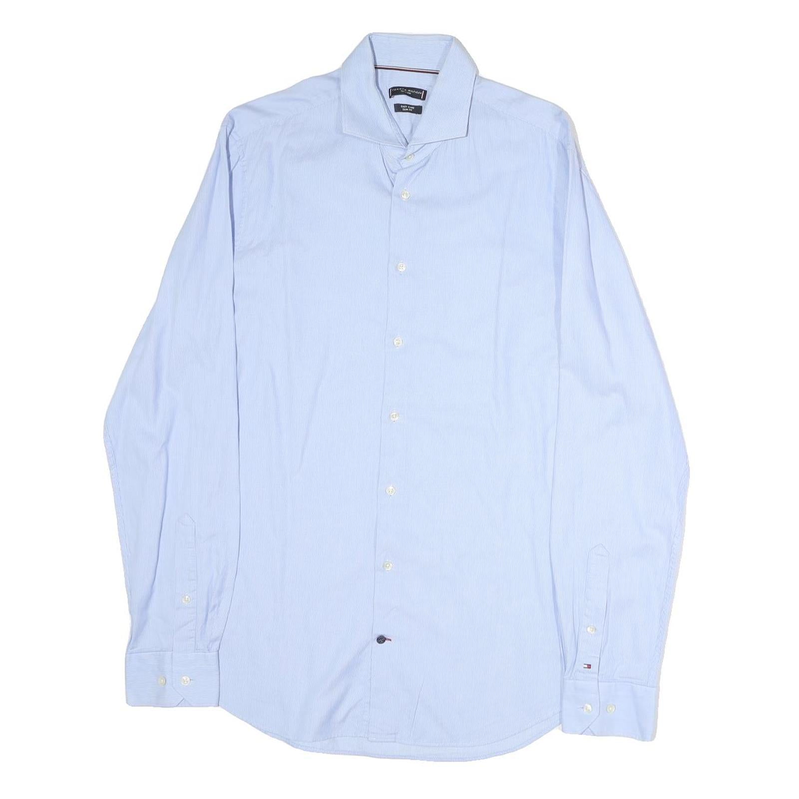 TOMMY HILFIGER Mens Blue Cotton Shirt M Long Sleeve Button Casual Smart Refurbished - N/A refurbished available on Cerqular