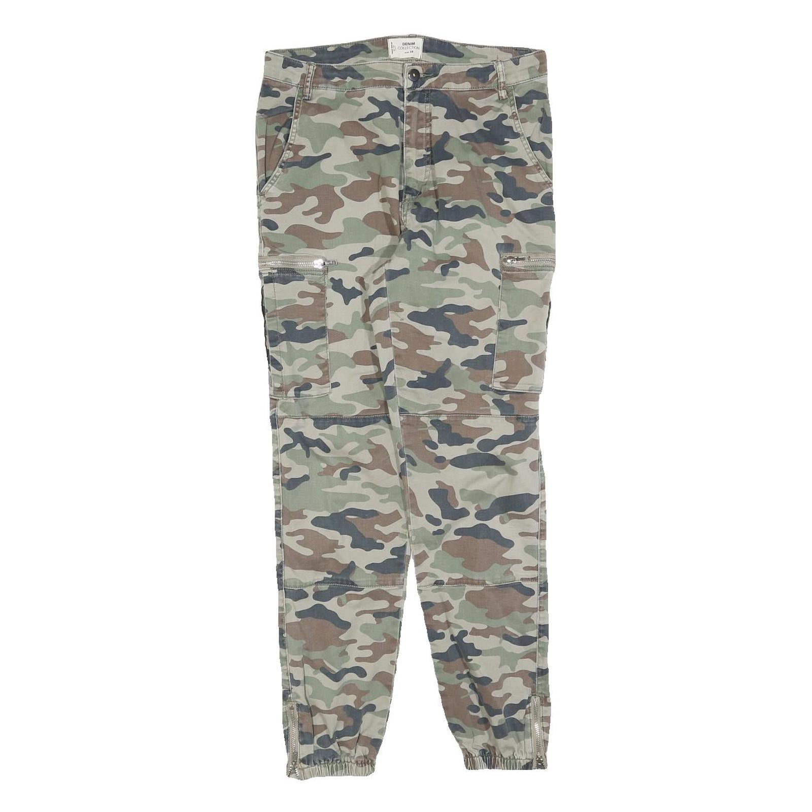 TALLY WEIJL Womens Cotton Blend Camouflage Slim Tapered Trousers W30 L28 Zip Refurbished - N/A refurbished available on Cerqular