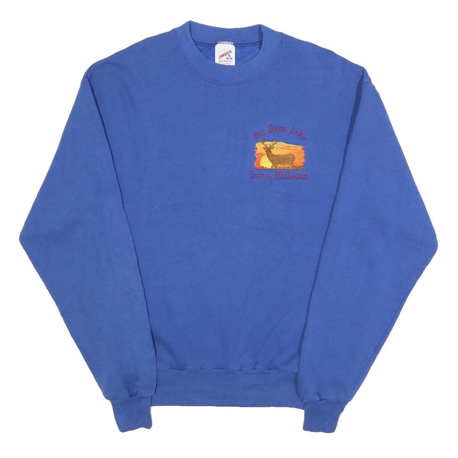 Buy JERZEES Mens Blue Sweatshirt Big Bass Lake Michigan Crew Neck M Embroidered Refurbished - $27.29 JERZEES Mens Blue Sweatshirt Big Bass Lake Michigan Crew Neck M Embroidered Refurbished - N/A refurbished available on Cerqular