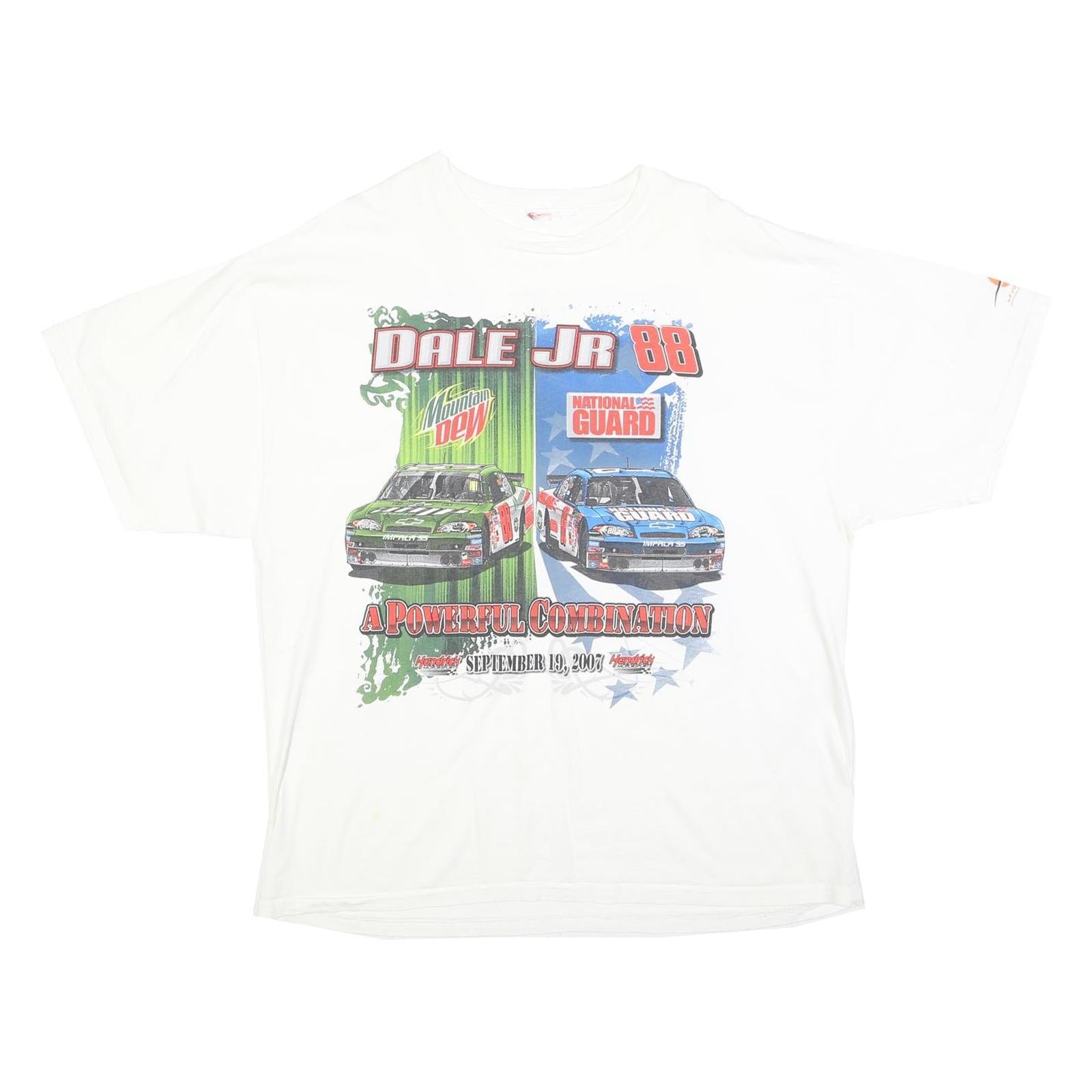 Mens White Dale Jr 88 NASCAR Graphic T-Shirt XL Short Sleeve Crew Neck Racing Refurbished - N/A refurbished available on Cerqular