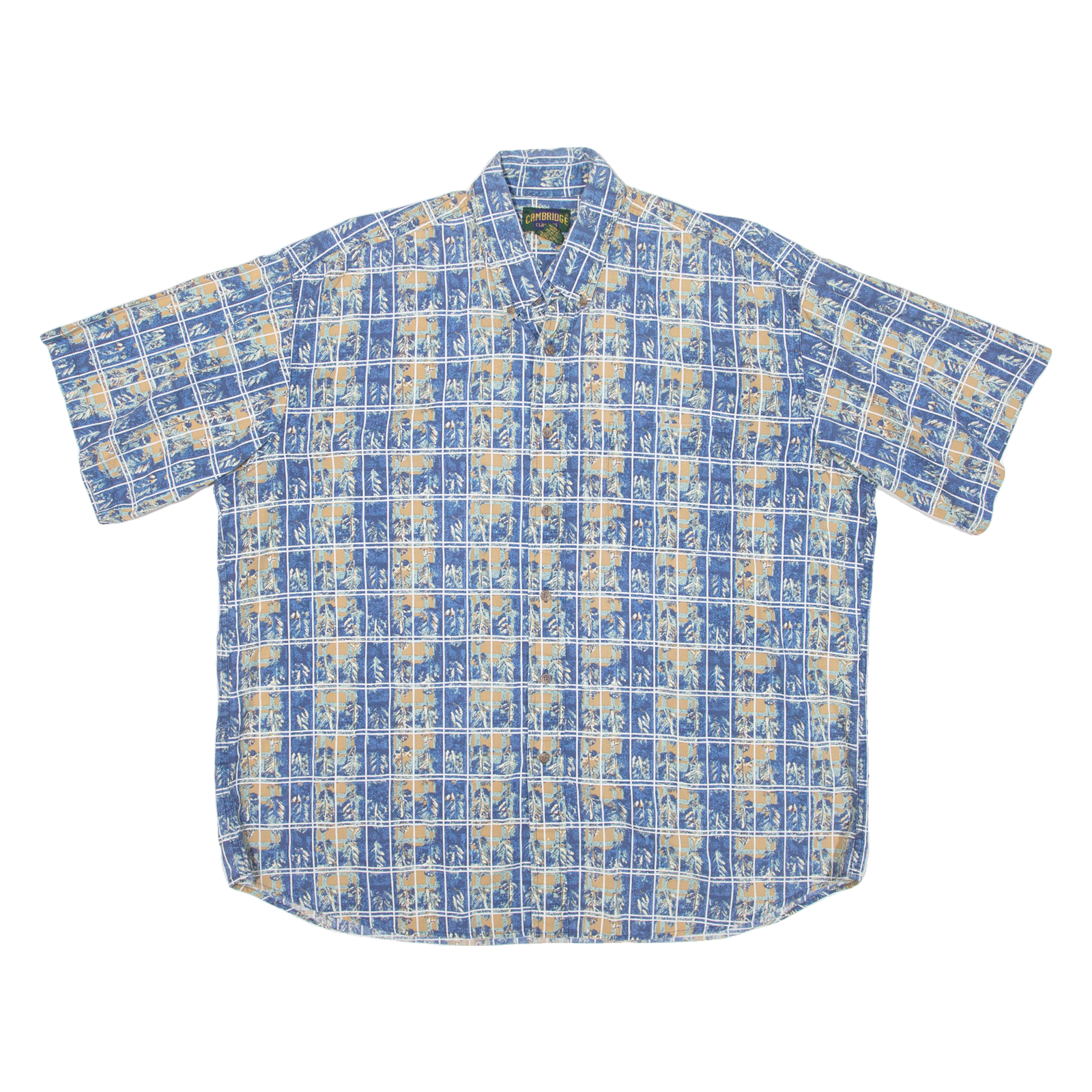 CAMBRIDGE CLASSICS Mens Hawaiian Shirt Blue Crazy Pattern XL Refurbished - N/A refurbished available on Cerqular