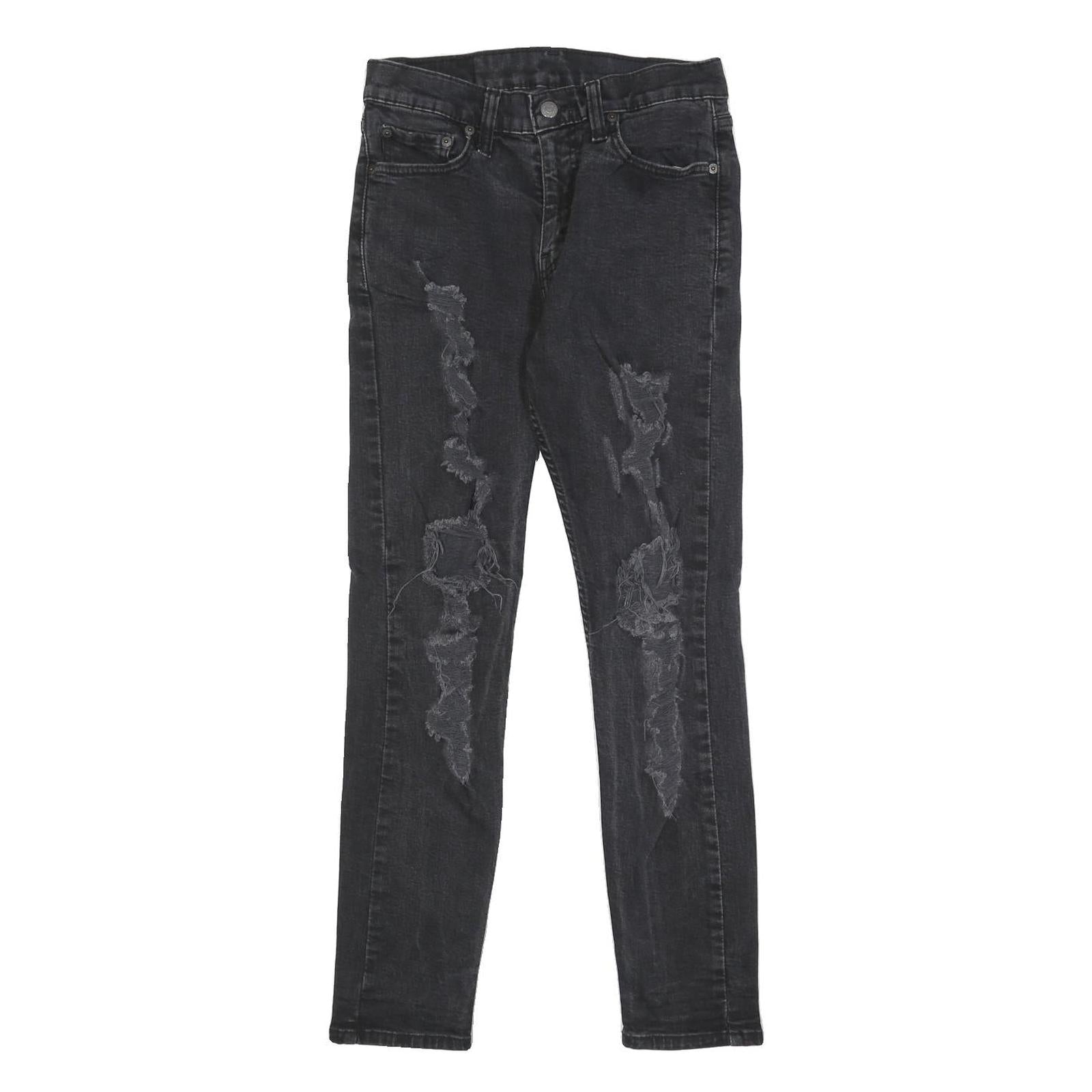 LEVI'S 512 TAPERED Mens Jeans Black Slim Tapered Denim W29 L28 Distressed Refurbished - N/A refurbished available on Cerqular