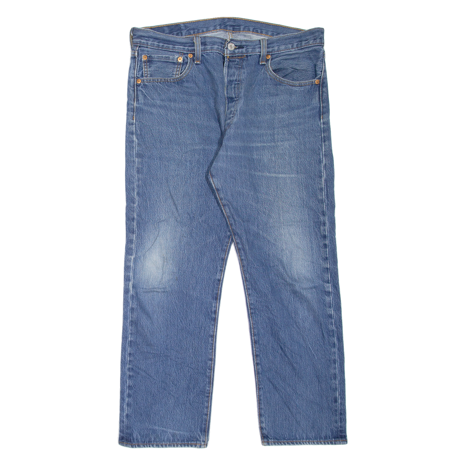 LEVI'S 501 Jeans Mens Blue Regular Straight Stone Wash W35 L27 Refurbished - N/A refurbished available on Cerqular