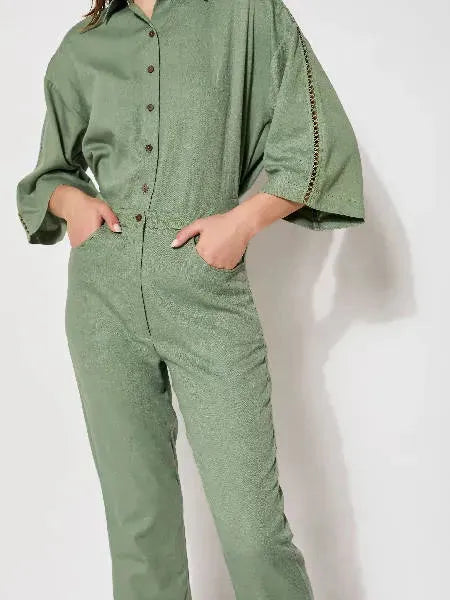 Alyvia Olive Lounge set | Size: 36 | Color: Olive Refurbished - N/A (Anjum Khan is a personal name, not a brand refurbished available on Cerqular