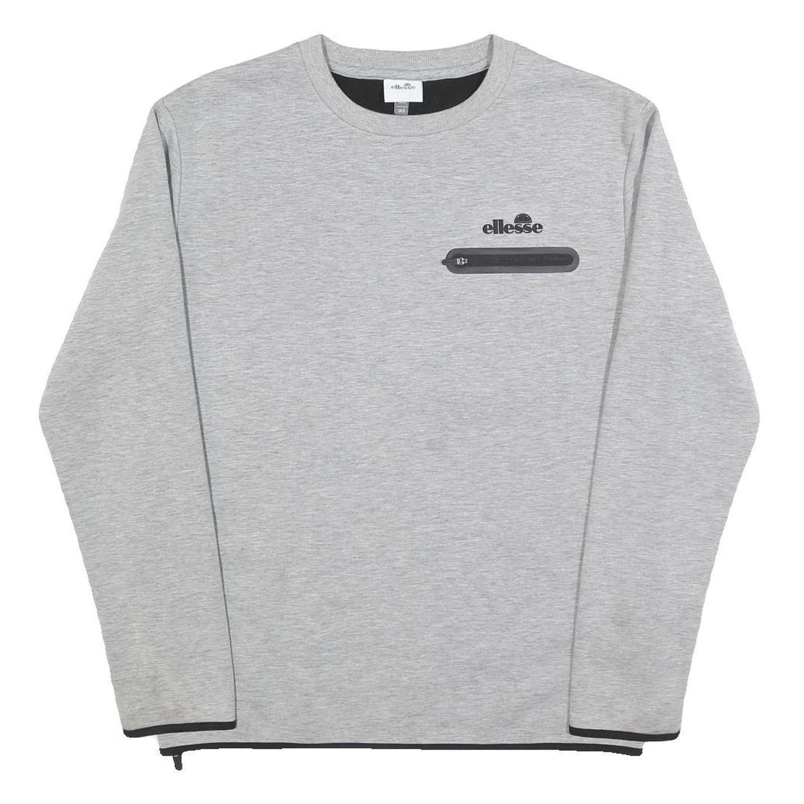 ELLESSE Mens Grey Sweatshirt Crew Neck S Cotton Blend Casual Pullover Refurbished - N/A refurbished available on Cerqular
