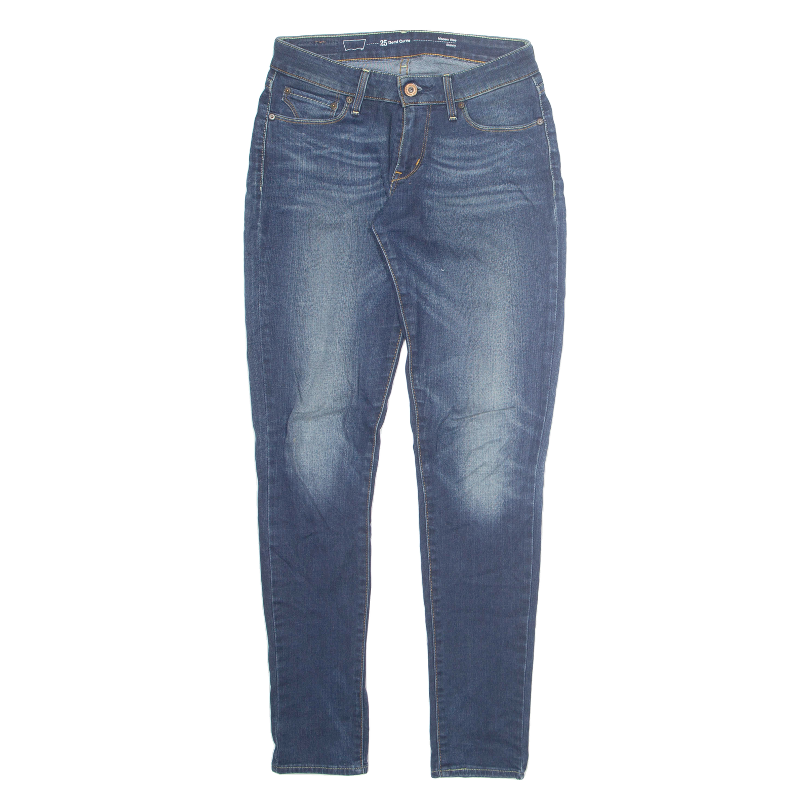 LEVI'S Womens Jeans Blue Regular Skinny Stone Wash W25 L32 Refurbished - N/A refurbished available on Cerqular