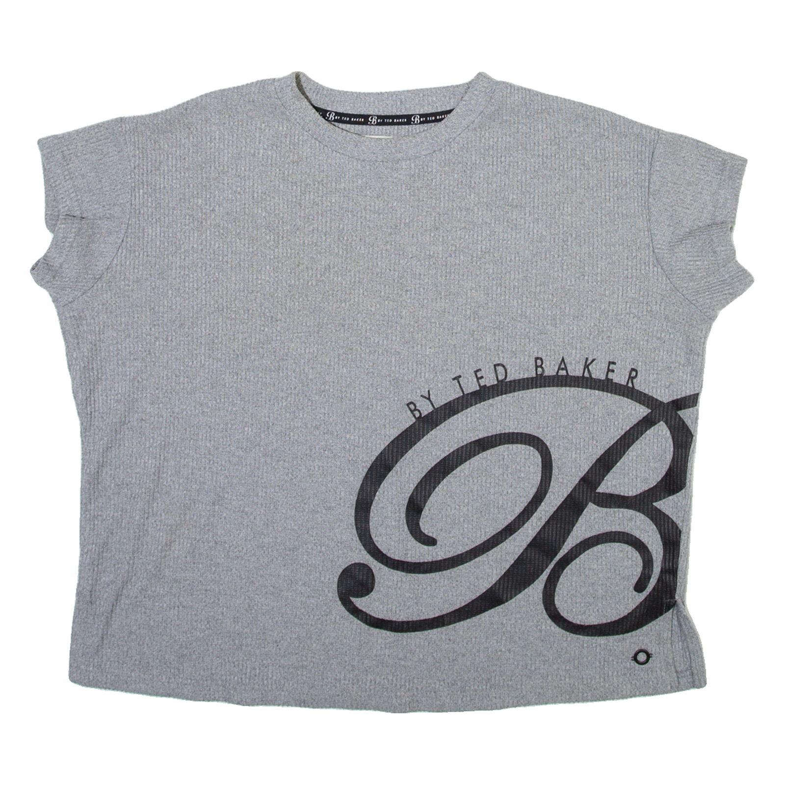 TED BAKER Womens Jumper Grey Tight Knit Short Sleeve UK 6 Refurbished - N/A refurbished available on Cerqular