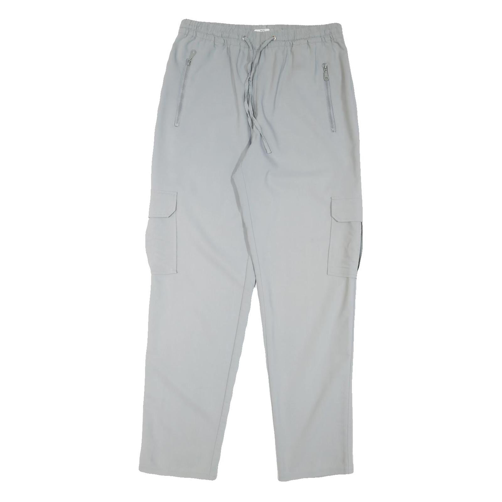 GREENVILLAGE Mens Relaxed Grey Drawstring Cargo Trousers W32 L31 Casual Comfort Refurbished - N/A refurbished available on Cerqular