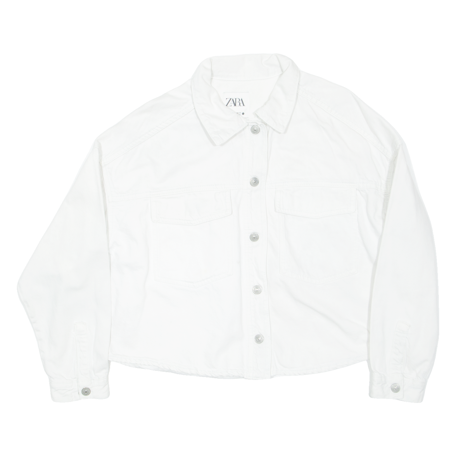 ZARA Womens Denim Jacket White XS Refurbished - N/A refurbished available on Cerqular