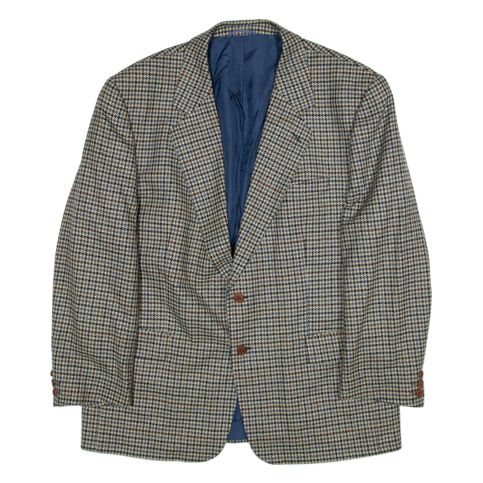 REHAB CAVALLI Mens Blazer Jacket Beige Wool Houndstooth XL Refurbished - N/A refurbished available on Cerqular