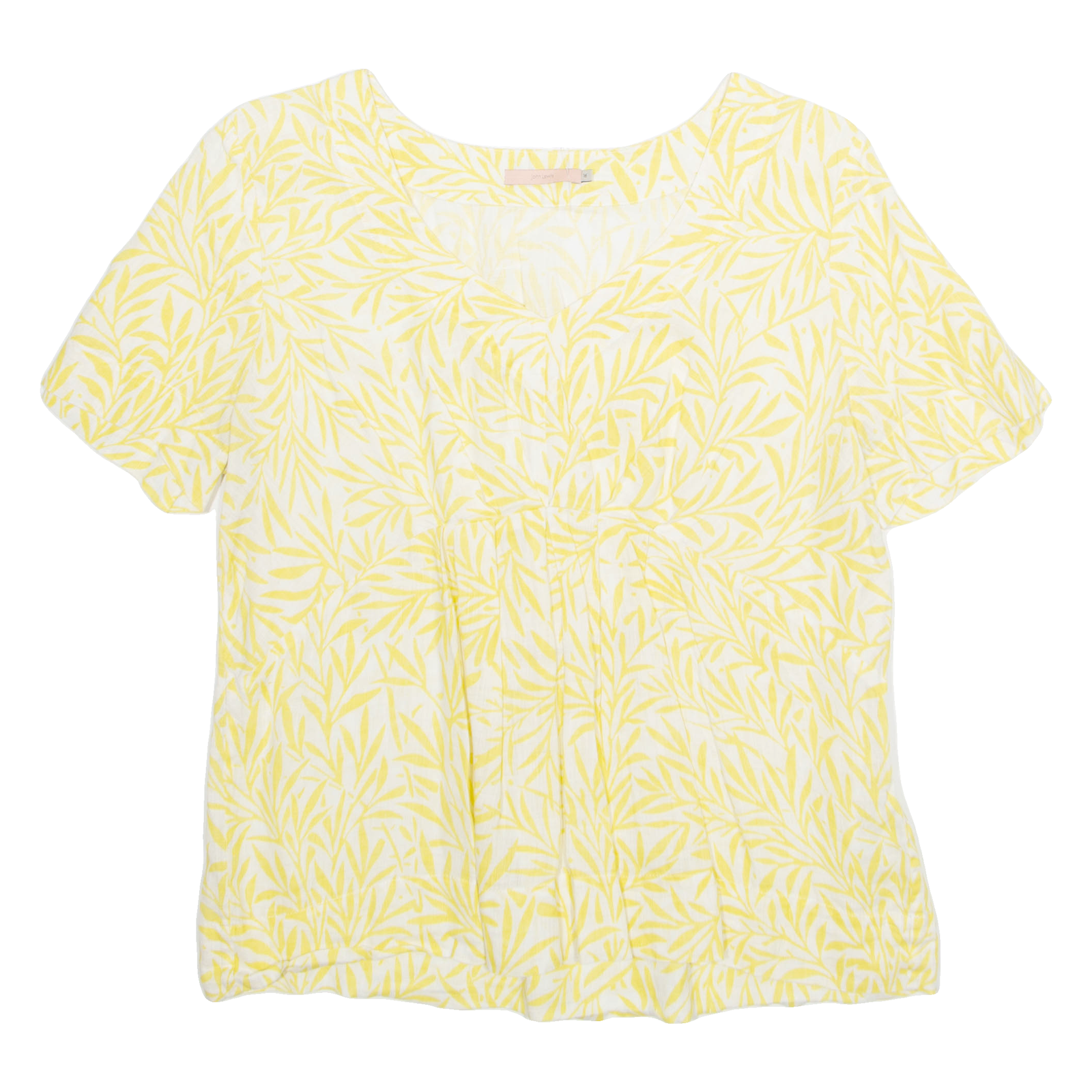 JOHN LEWIS Womens Printed Top Yellow Floral UK 16 Refurbished - N/A refurbished available on Cerqular