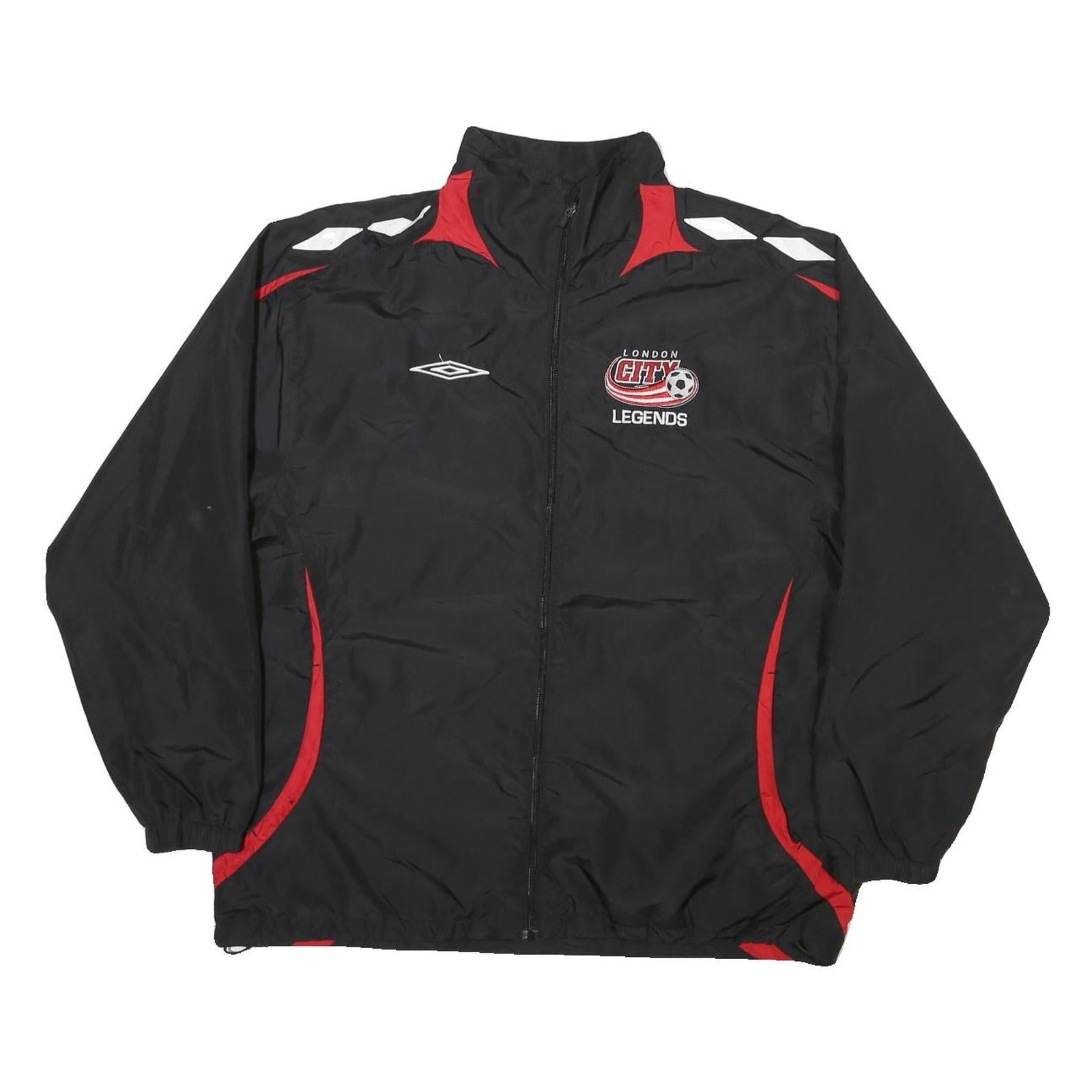 UMBRO Mens Black & Red London City Legends Sports Zip Jacket L Polyester Blend Refurbished - N/A refurbished available on Cerqular