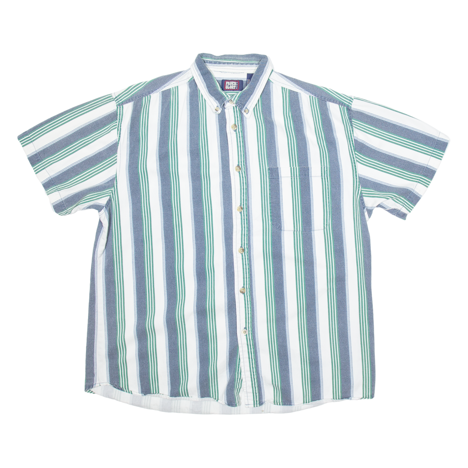 FADED GLORY Mens Shirt White Striped XL Refurbished - N/A refurbished available on Cerqular
