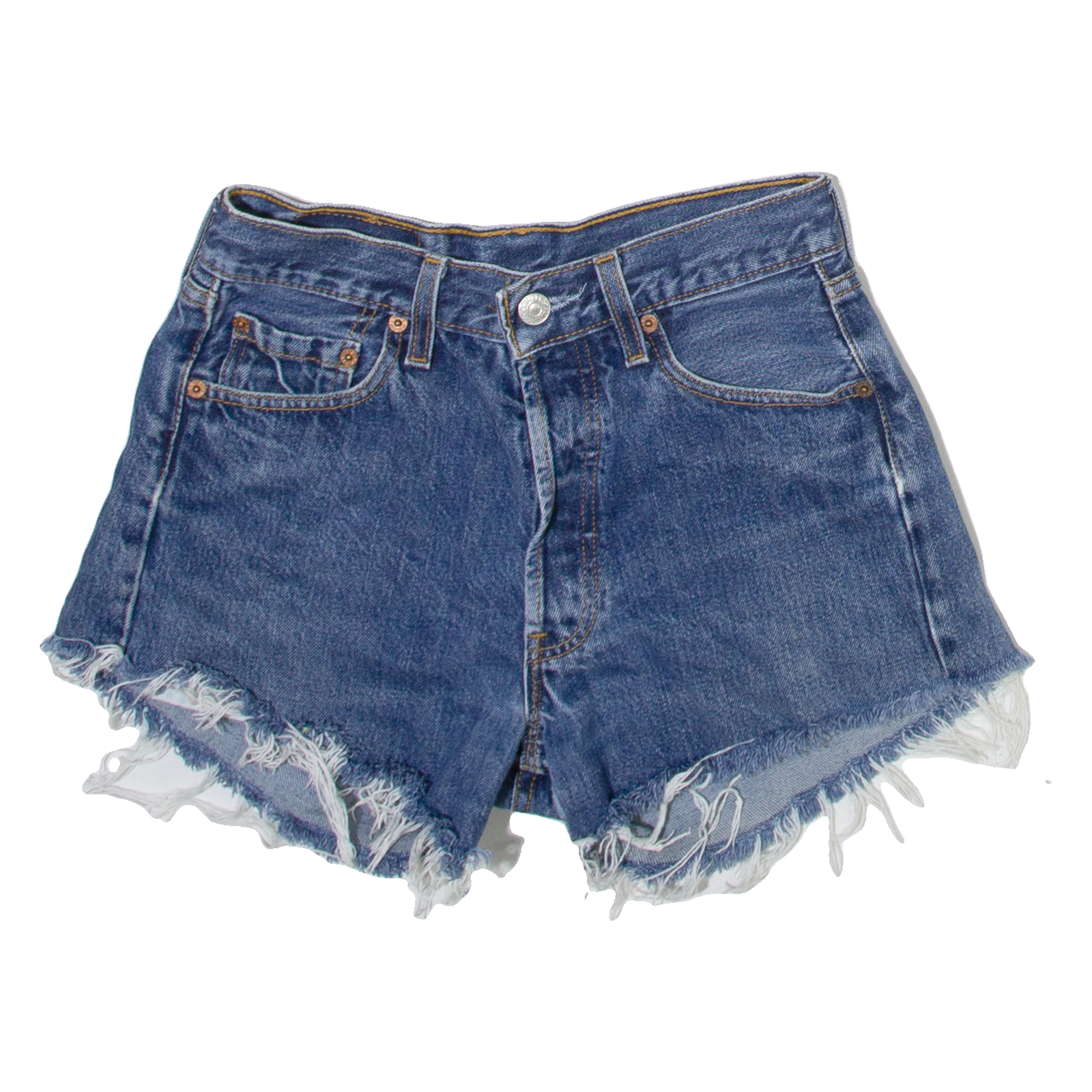 LEVI'S Womens Denim Shorts Blue S W26 Refurbished - N/A refurbished available on Cerqular