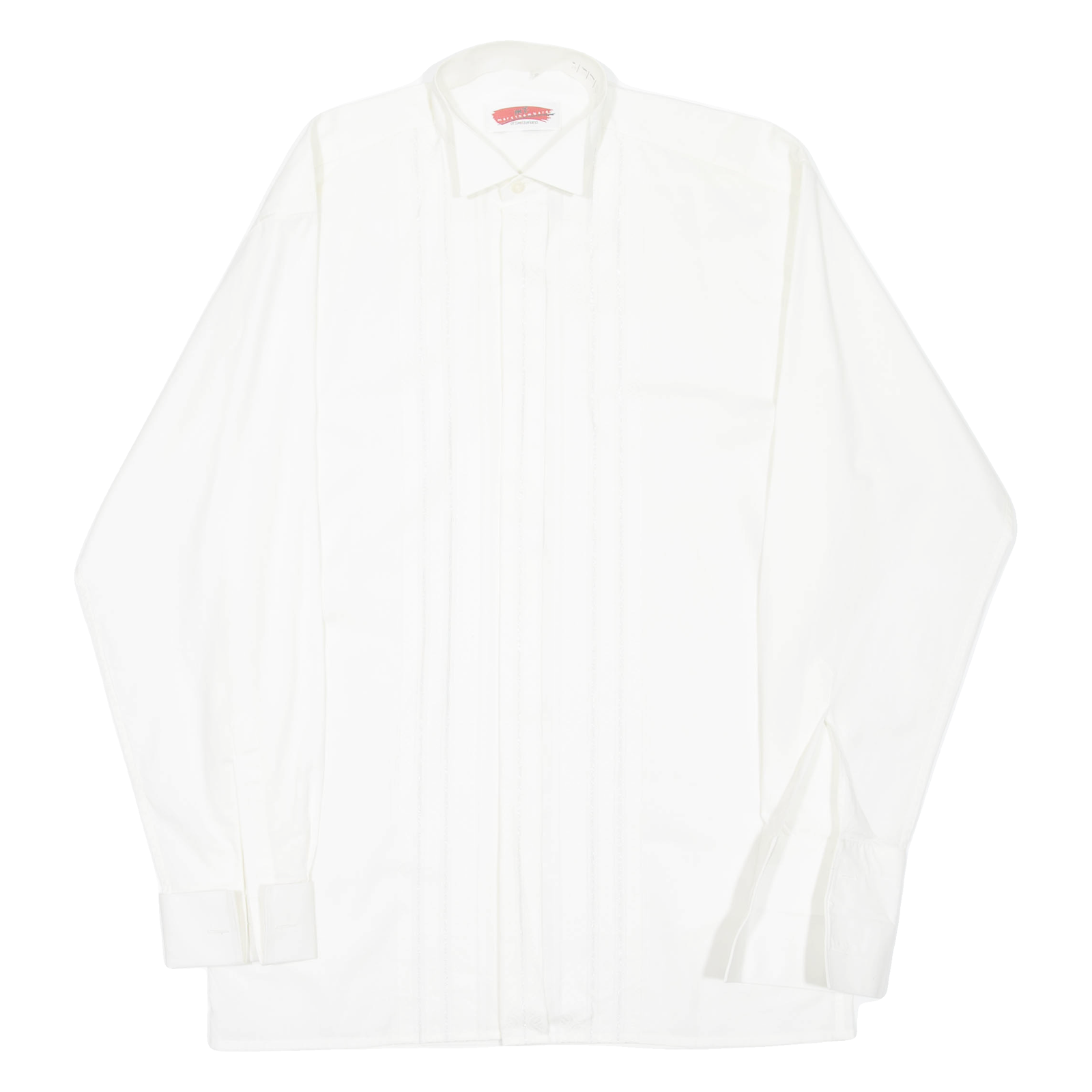MARC THOMBARD Mens Plain Shirt Cream Long Sleeve L Refurbished - N/A refurbished available on Cerqular