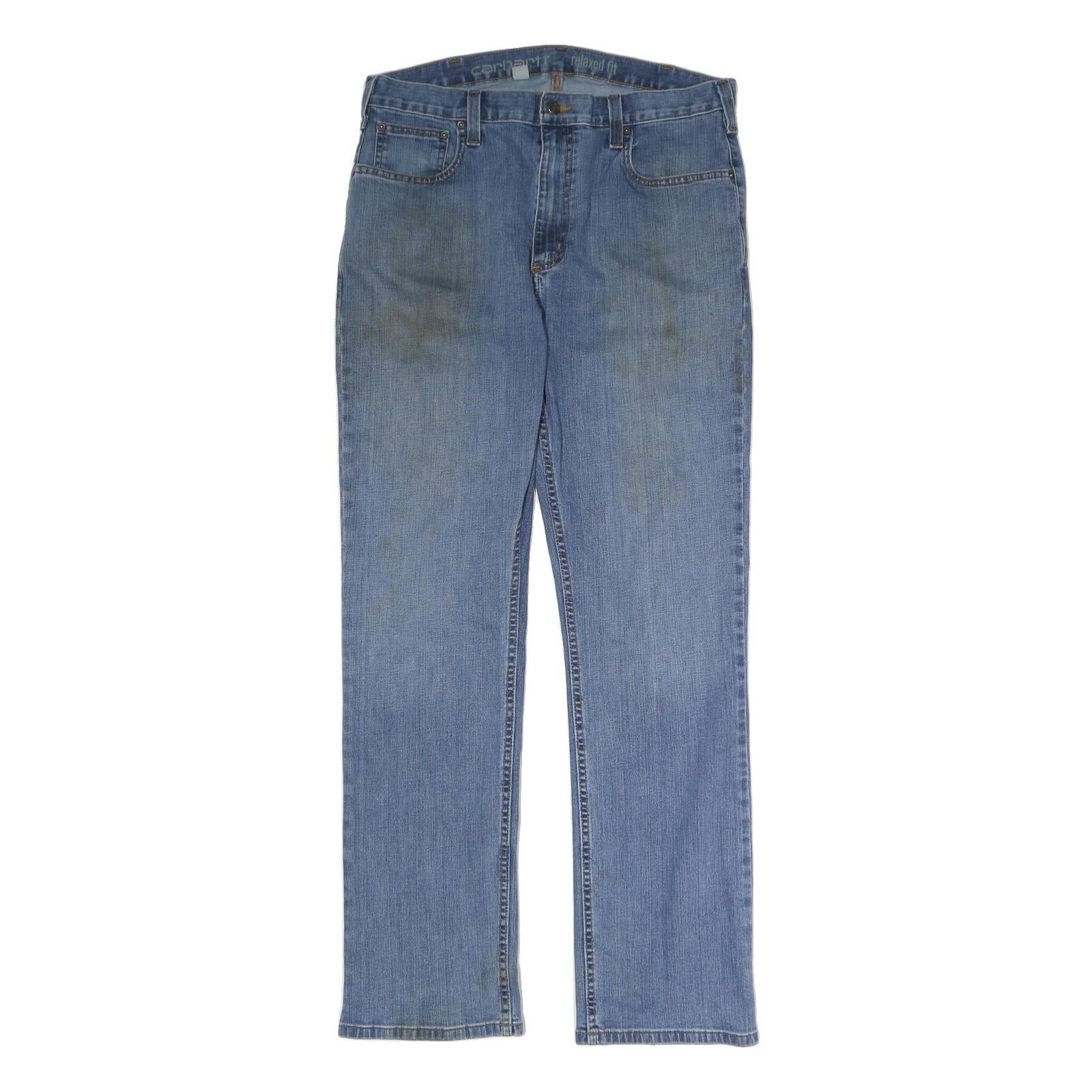 CARHARTT Mens Relaxed Blue Jeans Denim W36 L34 Zip Pockets Casual Workwear Refurbished - N/A refurbished available on Cerqular
