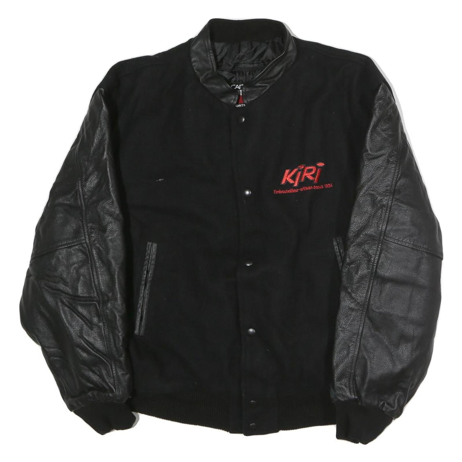Buy CANADA Mens Black & Black Leather Sleeves Letterman Jacket L Cotton Woven Button Refurbished - $45.49 CANADA Mens Black & Black Leather Sleeves Letterman Jacket L Cotton Woven Button Refurbished - N/A refurbished available on Cerqular