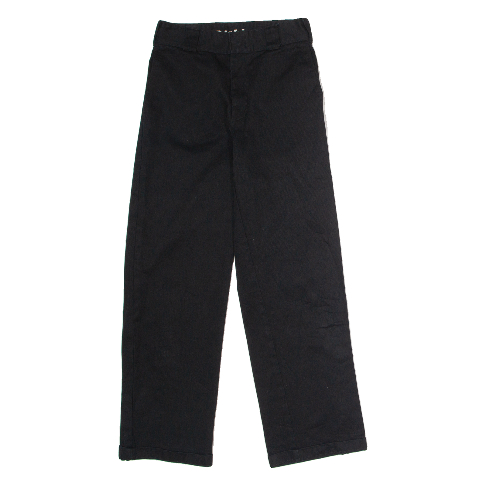 DICKIES Worker Crop Roll Hem Womens Twill Trousers Black Straight W27 L27 Refurbished - N/A refurbished available on Cerqular