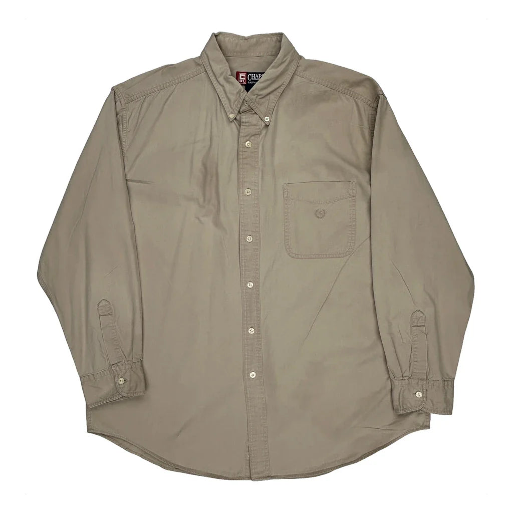 Chaps Ralph Lauren Shirt - XL Beige Cotton Refurbished - Thrifted (note: this is a term often used to describe second- refurbished available on Cerqular