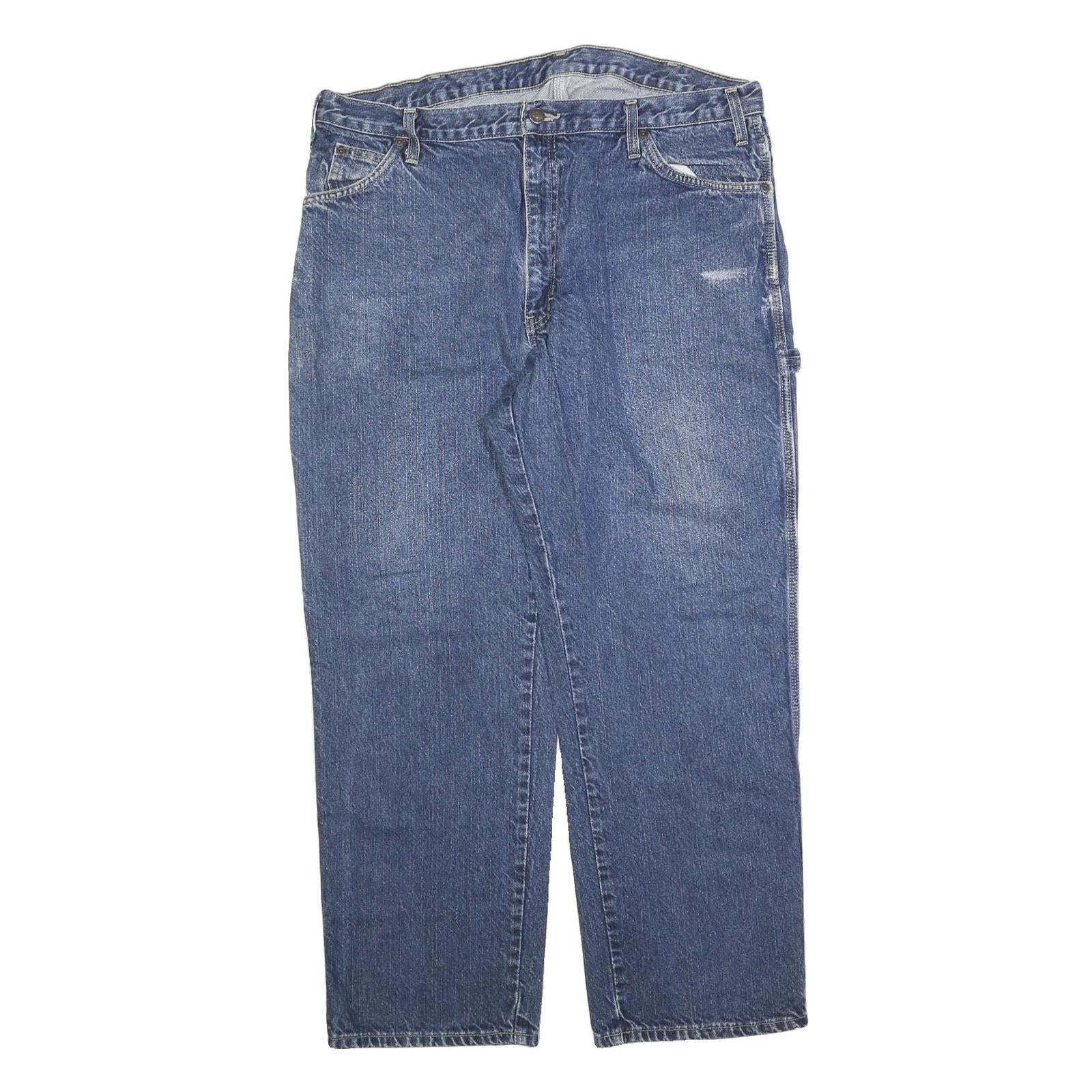 DICKIES Mens Jeans Blue Regular Straight Denim Medium W38 L30 Workwear Zip Refurbished - N/A refurbished available on Cerqular