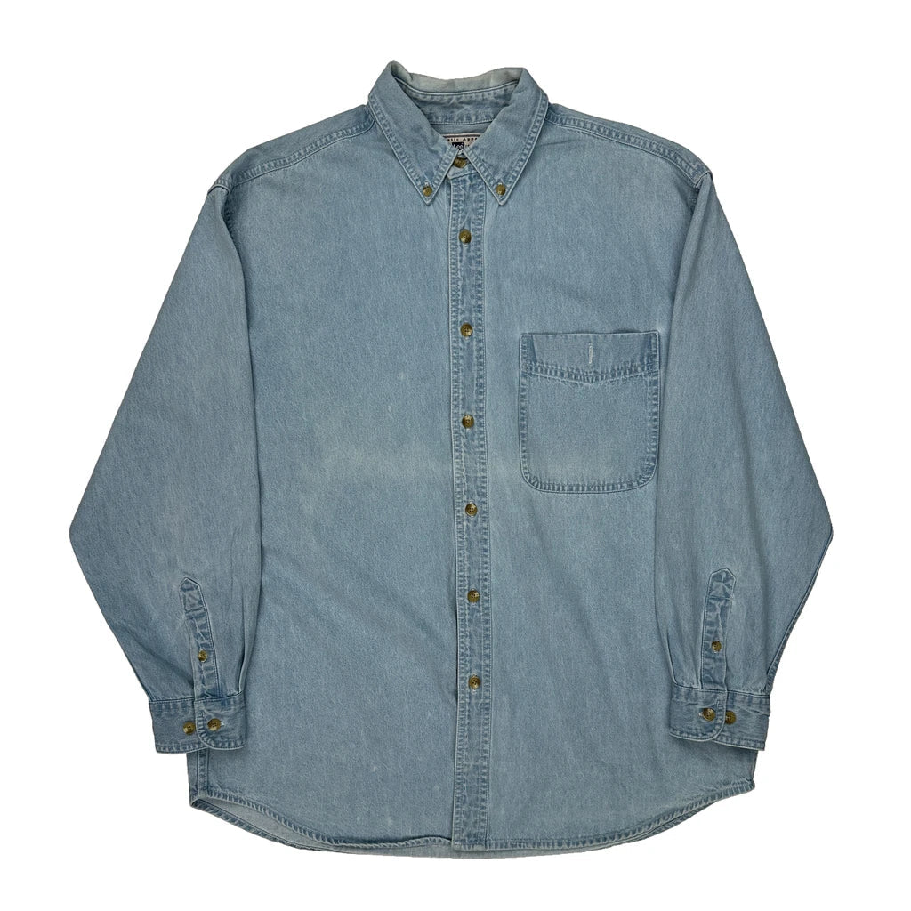 Lee Denim Shirt - Large Light Wash Denim Refurbished - Thrifted (note: this is a term often used to describe second- refurbished available on Cerqular