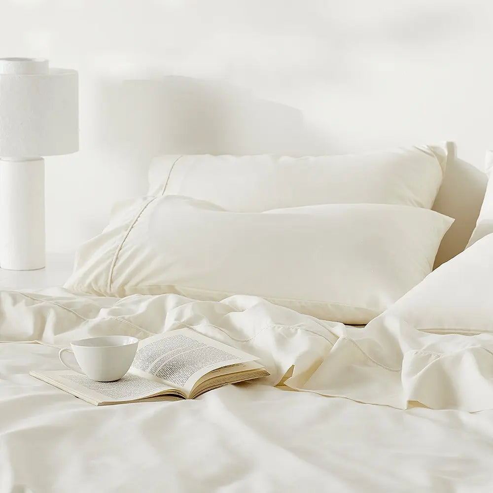 Linen+ Bamboo Pillowcase Set | Color: Stone | Size: Standard Refurbished - Ettitude refurbished available on Cerqular