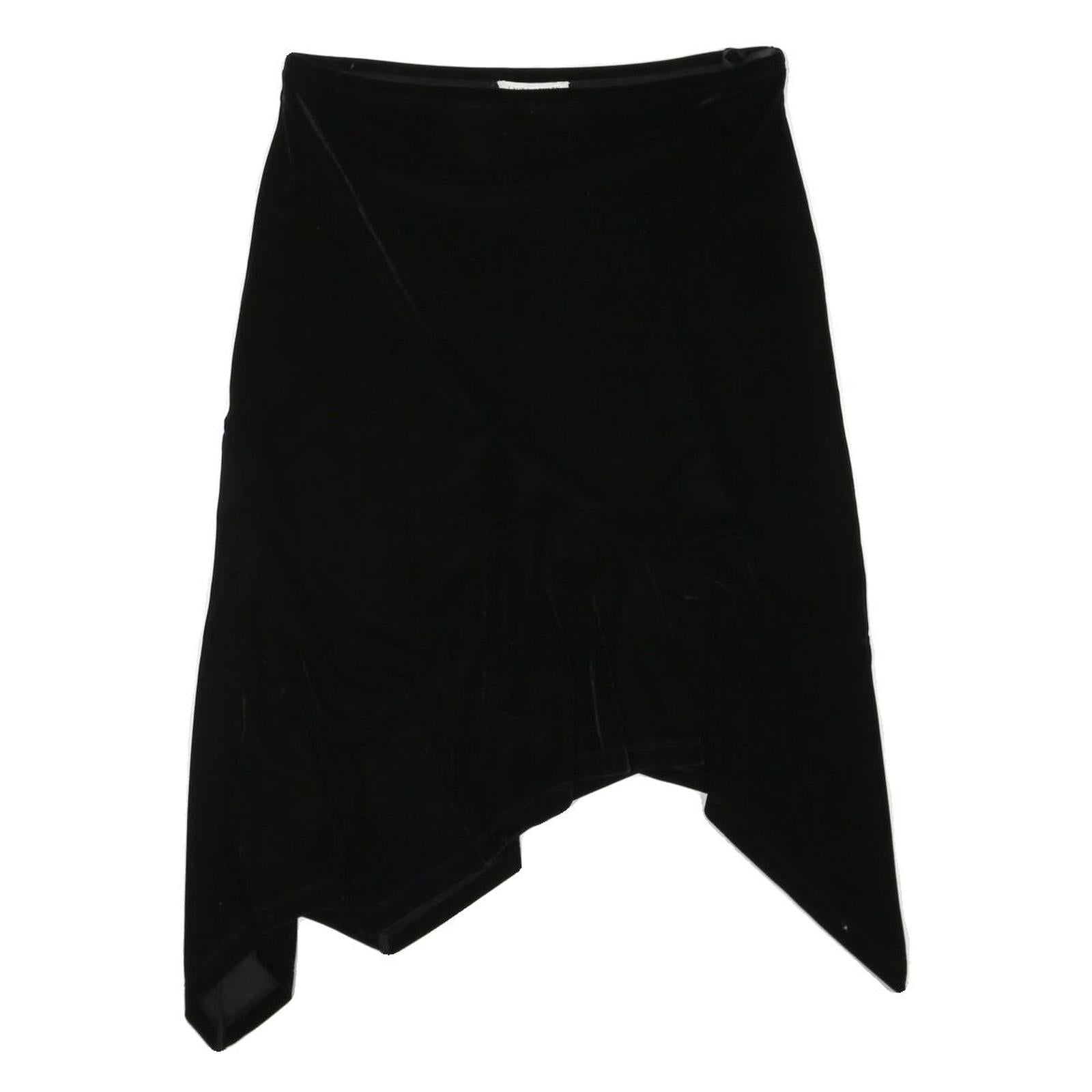 LAURA ASHLEY Womens Black Cotton Blend Asymmetric Midi Skirt UK 14 Stylish Soft Refurbished - N/A refurbished available on Cerqular