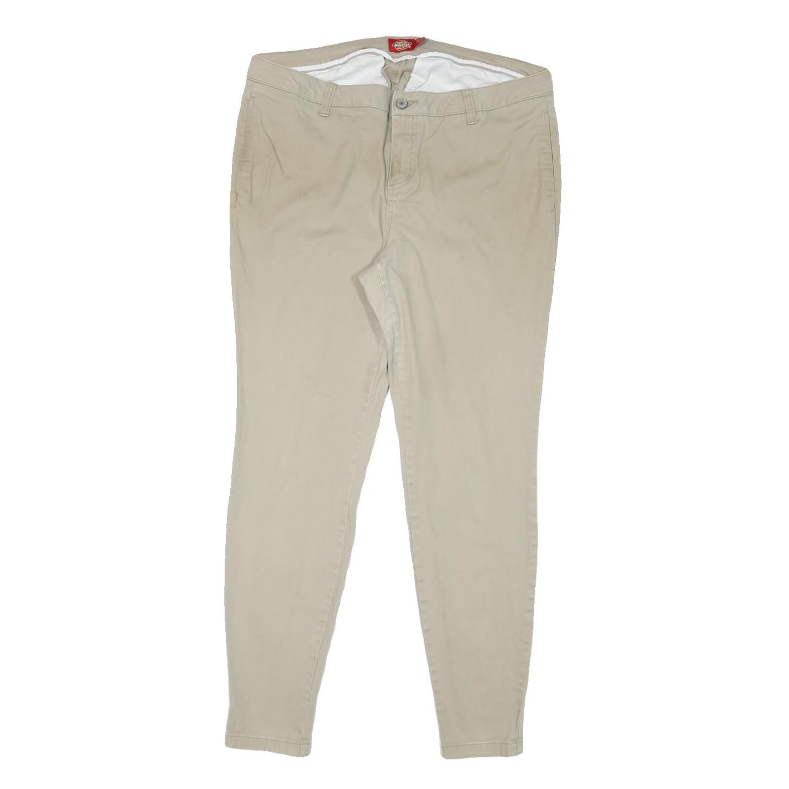 DICKIES Womens Slim Beige Cotton Blend Trousers W34 L28 Zip Pockets Classic Refurbished - N/A refurbished available on Cerqular