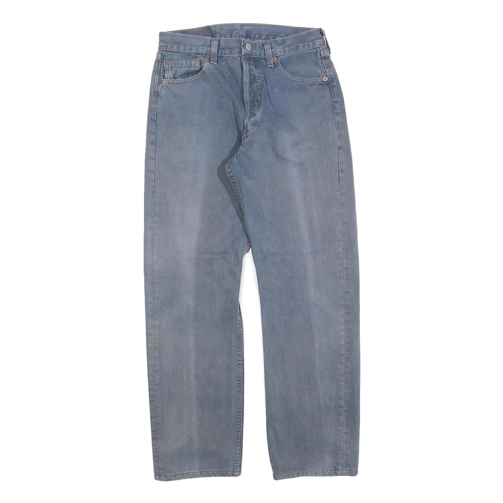 LEVI'S Mens Regular Fit Blue Denim Jeans W28 L28 Button Cotton Blend Classic Refurbished - N/A refurbished available on Cerqular