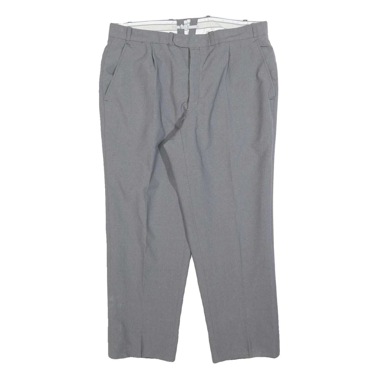 Grey Mens Regular Fit Zip Trousers W34 L28 Classic Pocket Detail Smart Casual Refurbished - N/A refurbished available on Cerqular