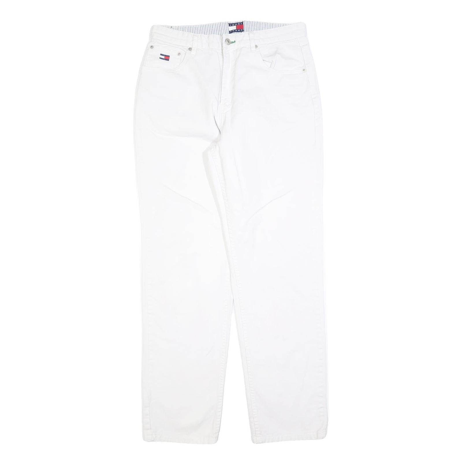 TOMMY HILFIGER Womens Jeans White Regular Straight Denim W32 L30 Classic Casual Refurbished - N/A refurbished available on Cerqular