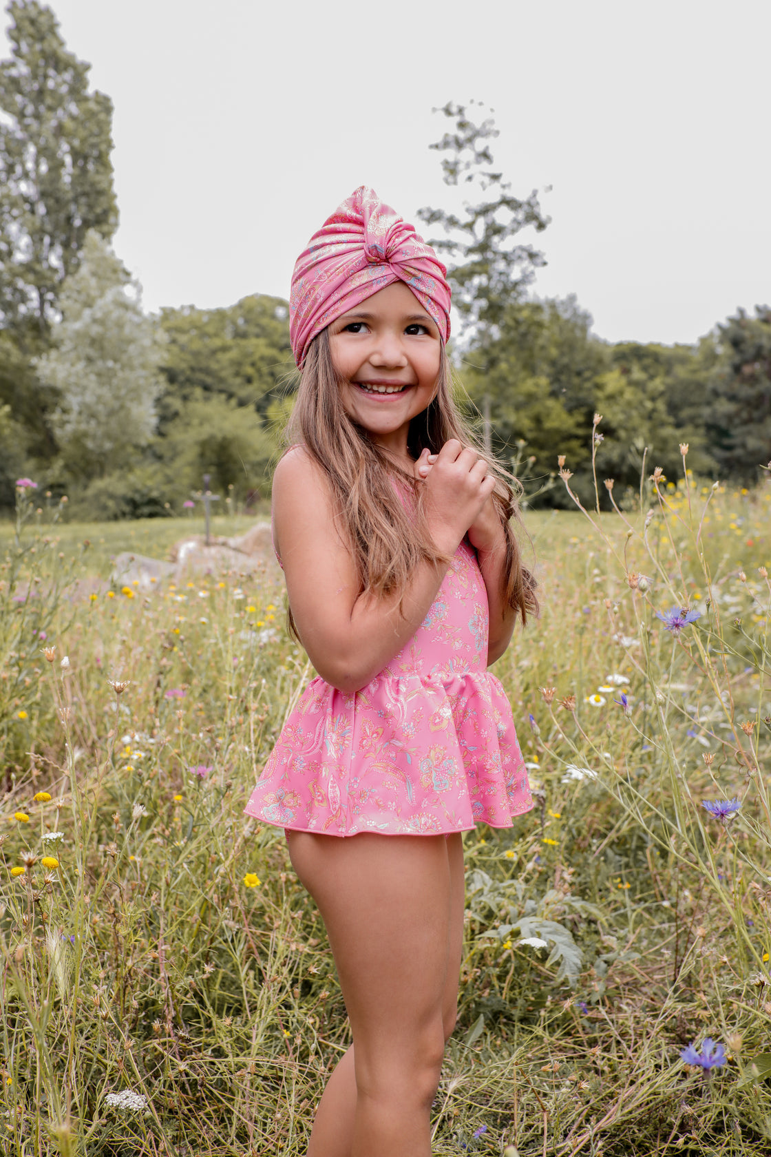 Girl swimsuit - Pink Mallow Romance | Size: 7 years Refurbished - N/A (Note: This brand may not be well-known globally refurbished available on Cerqular