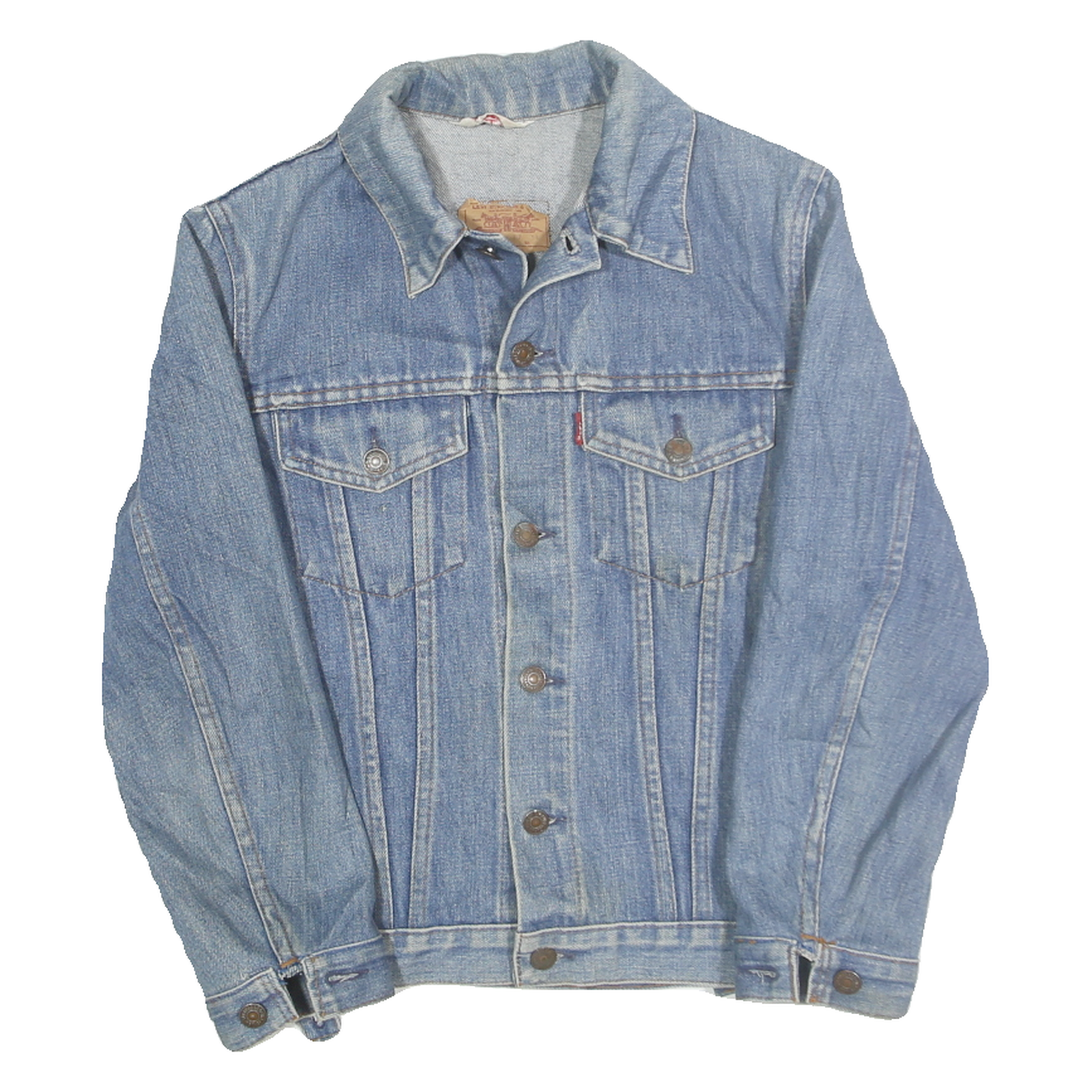 LEVI'S Mens Blue Cotton Denim Jacket XS Button Closure Classic Fit Plain Refurbished - N/A refurbished available on Cerqular