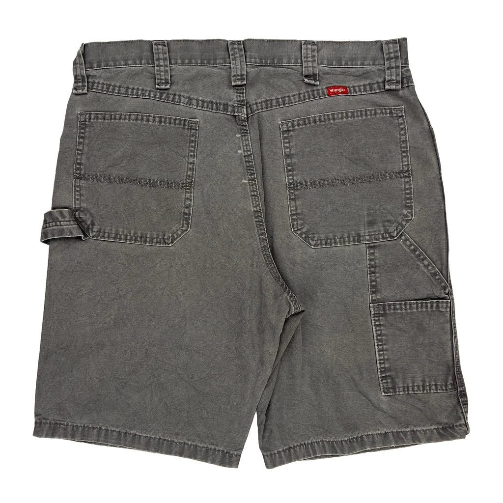 Wrangler Carpenter Shorts - 36W 10L Grey Cotton Refurbished - Thrifted (note: this is a term often used to describe second- refurbished available on Cerqular