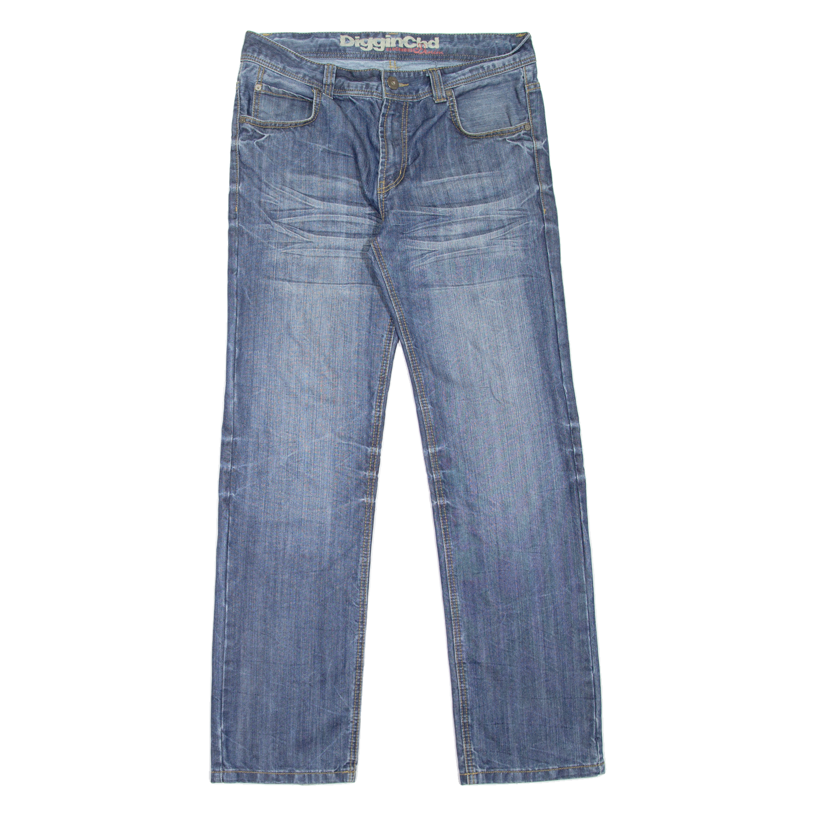 CLOCKHOUSE Mens Jeans Blue Regular Straight Stone Wash W32 L32 Refurbished - N/A refurbished available on Cerqular