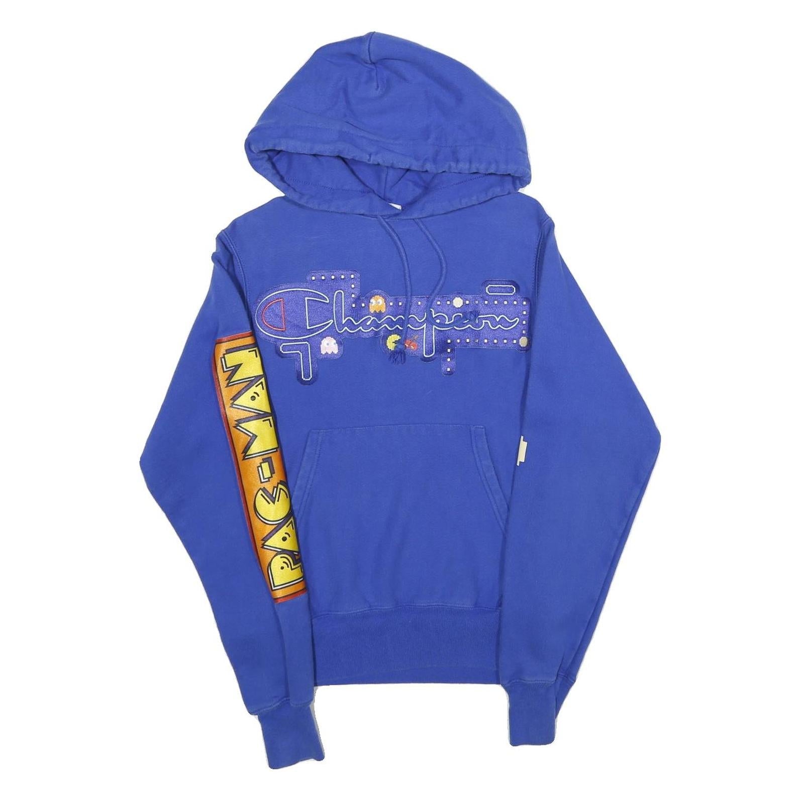 Buy CHAMPION REVERSE WEAVE Mens Blue Pac-Man Pullover Hoodie M Graphic Print Retro Refurbished - $49.39 CHAMPION REVERSE WEAVE Mens Blue Pac-Man Pullover Hoodie M Graphic Print Retro Refurbished - N/A refurbished available on Cerqular