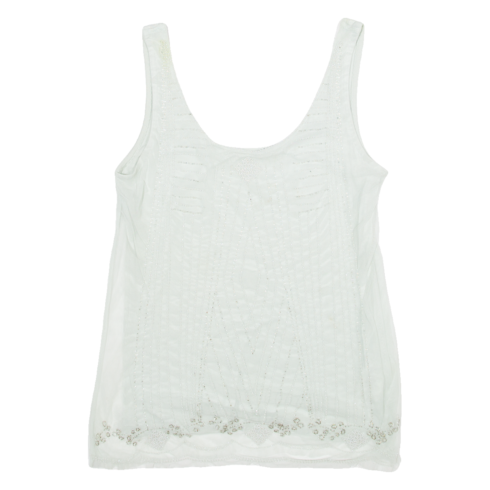 Womens Camisole Blouse Green Sleeveless Crazy Pattern XXS Refurbished - N/A refurbished available on Cerqular