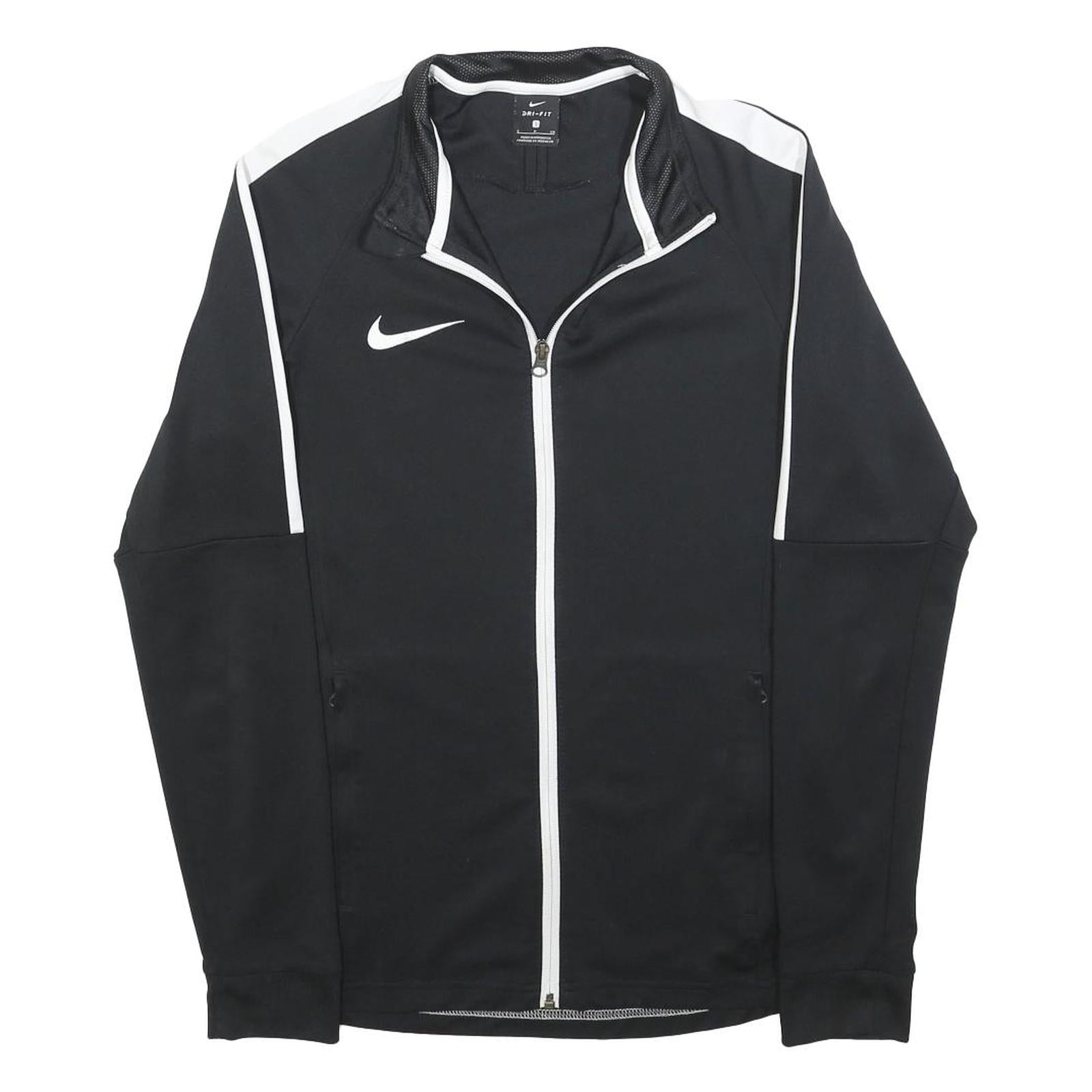 NIKE Mens Black & White Sports Zip Jacket S Polyester Athletic Activewear Refurbished - N/A refurbished available on Cerqular