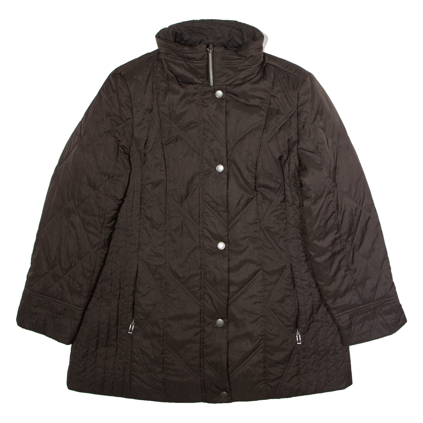 KINGFIELD Womens Quilted Coat Brown 90s UK 18 Refurbished - N/A refurbished available on Cerqular