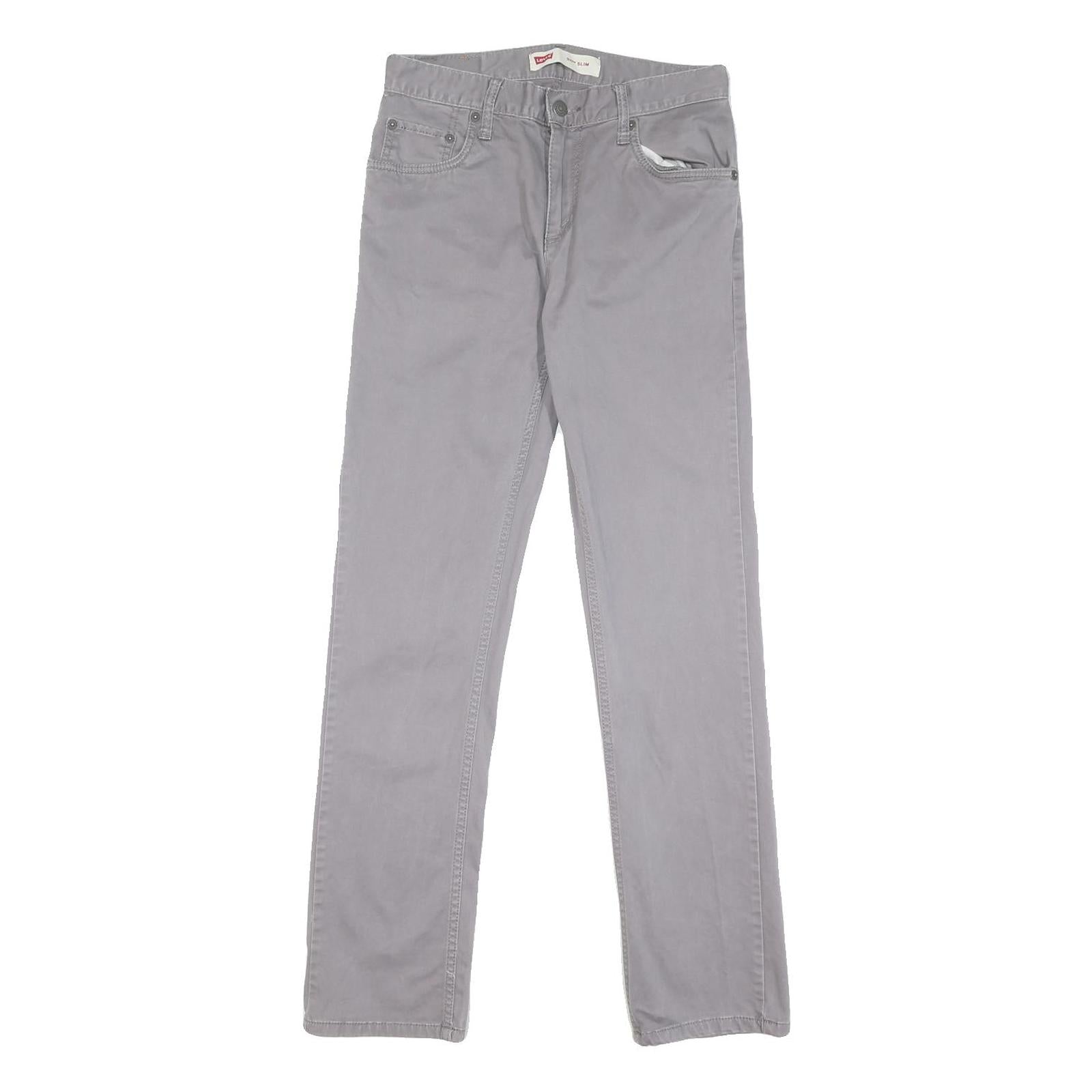 LEVI'S Mens Slim Grey Cotton Blend Slim Tapered Trousers W28 L30 Stylish Zip Refurbished - N/A refurbished available on Cerqular