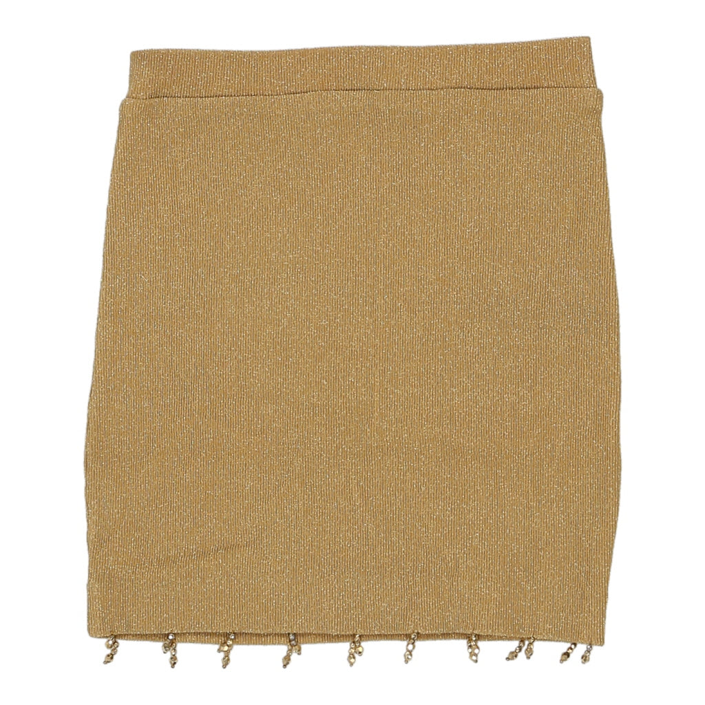 Unbranded Mini Skirt - Small Beige Polyester Blend Refurbished - Thrifted (note: this is a term often used to describe second- refurbished available on Cerqular