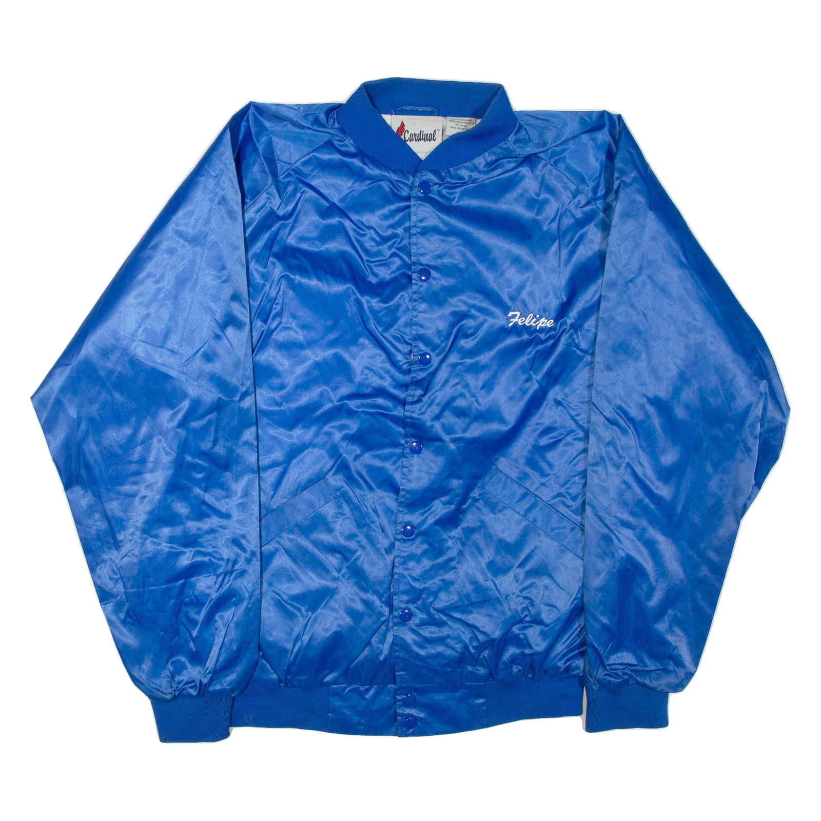 CARDINAL Mens Bomber Jacket Blue Nylon USA L Refurbished - N/A refurbished available on Cerqular