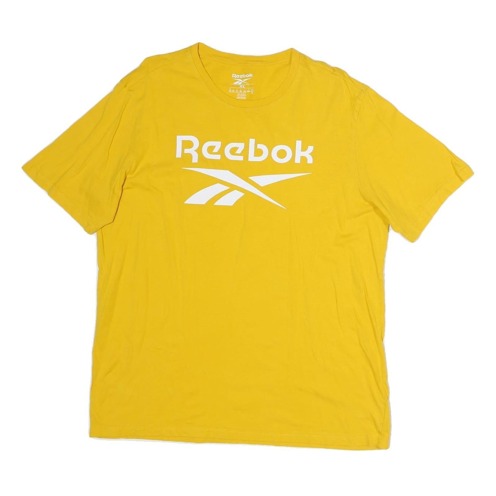 REEBOK Mens Yellow XL T-Shirt Short Sleeve Crew Neck Cotton Casual Refurbished - N/A refurbished available on Cerqular