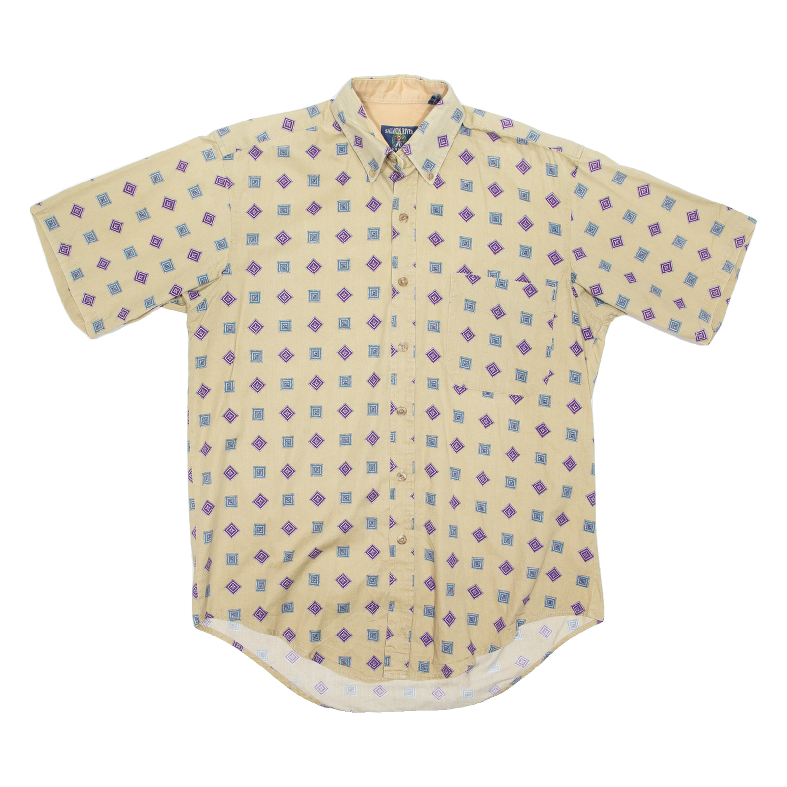 SALMON RIVER Mens Shirt Beige Diamond S Refurbished - N/A refurbished available on Cerqular