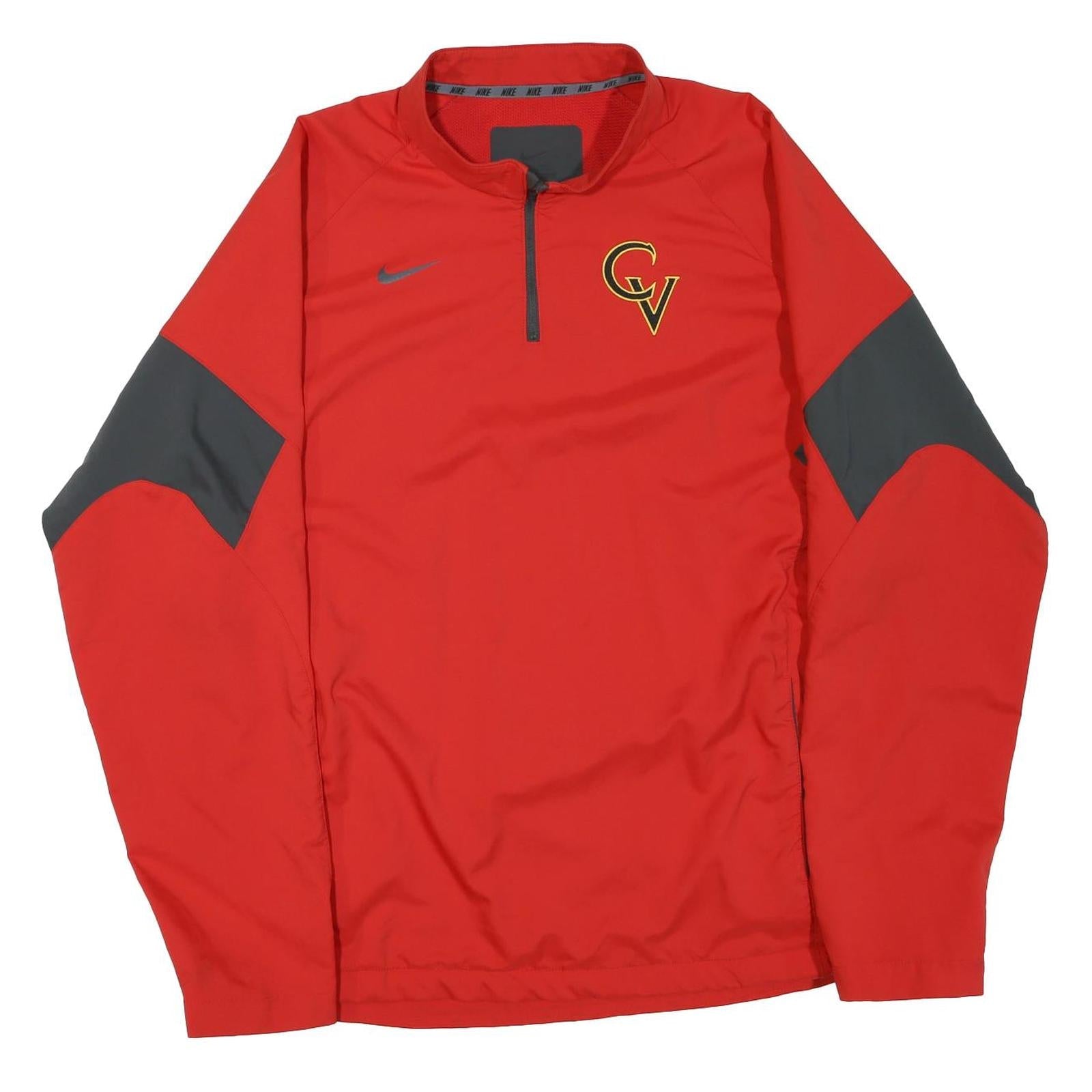 NIKE Mens Red & Grey Athletic Zip Jacket L Polyester Blend Sportswear Training Refurbished - N/A refurbished available on Cerqular
